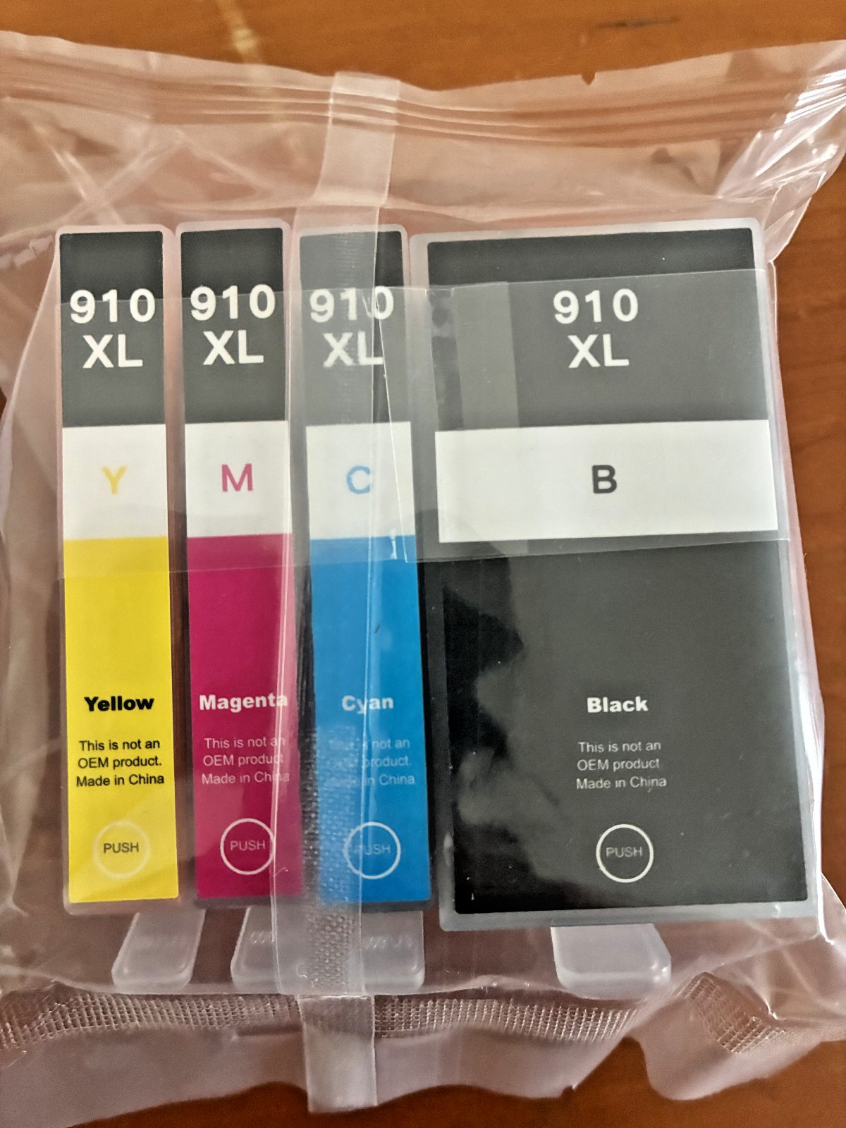 eJet 910XL 4 pack Inkjet Printer Ink Replacement Black Cyan Magenta Yellow NEW