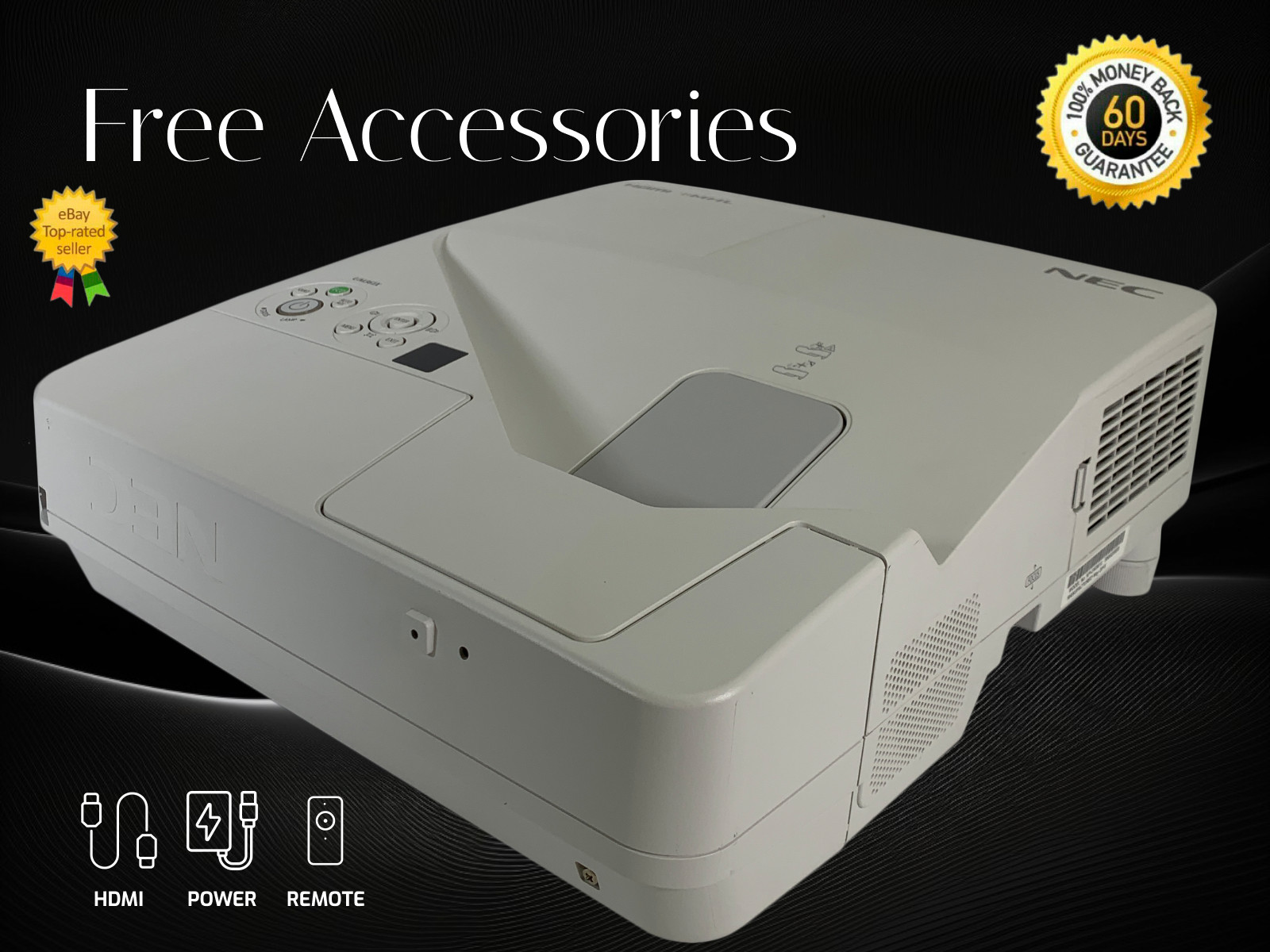 NEC NP-UM361X 3LCD Ultra Short Throw Projector House Mapping Smart Home w/bundle