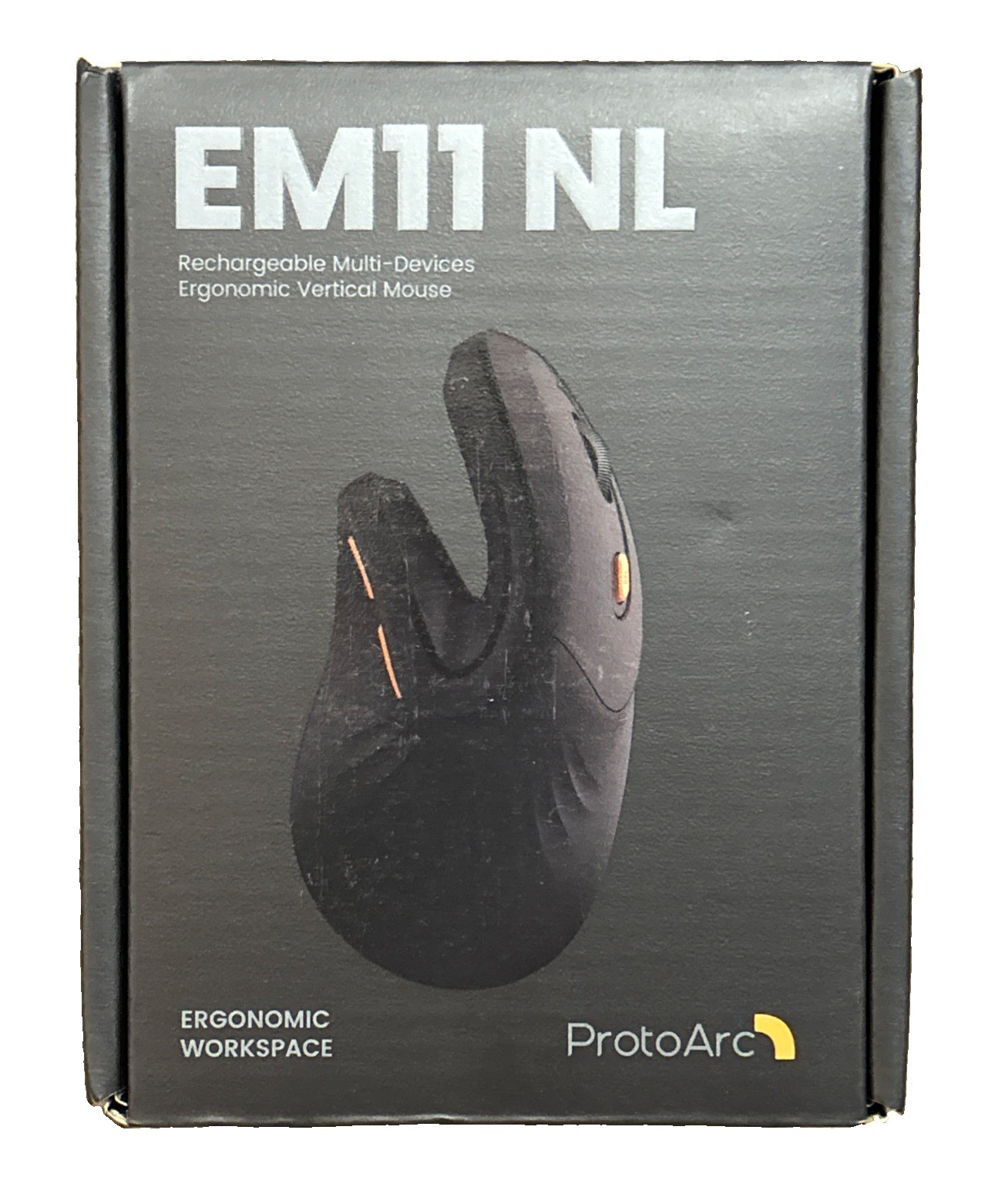ProtoArc Ergonomic Mouse EM05 NL Bluetooth Rechargeable Wireless Black Open Box