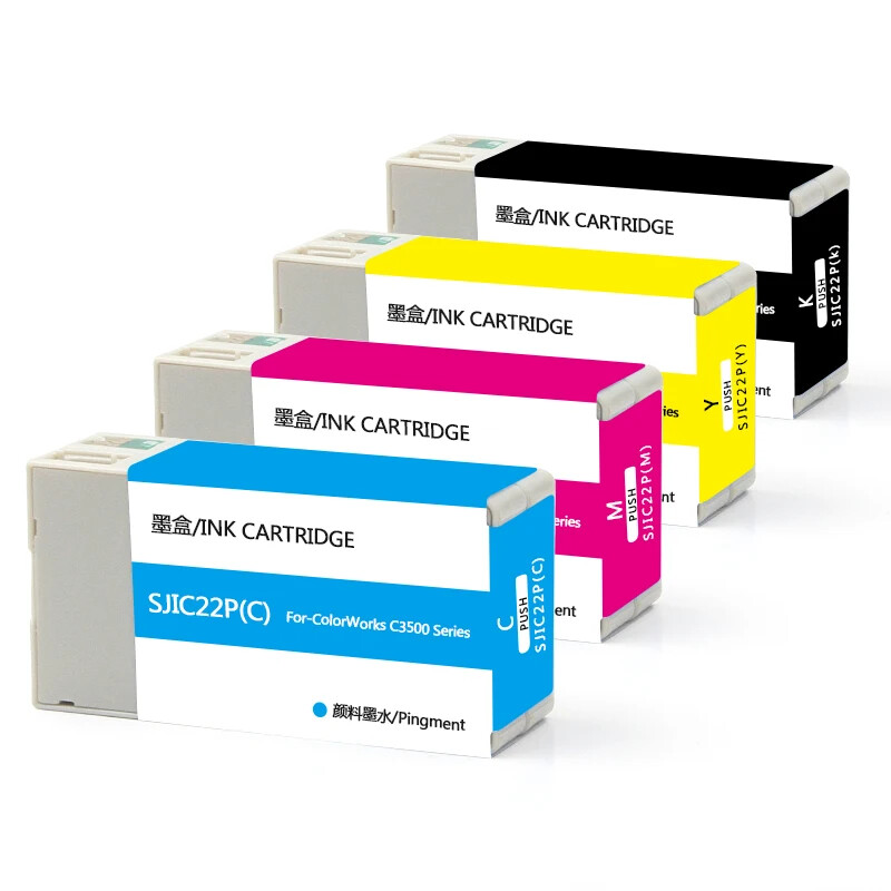 SJIC22P Compatible Ink Cartridge With Pigment Ink for Epson C3500 Series Printer