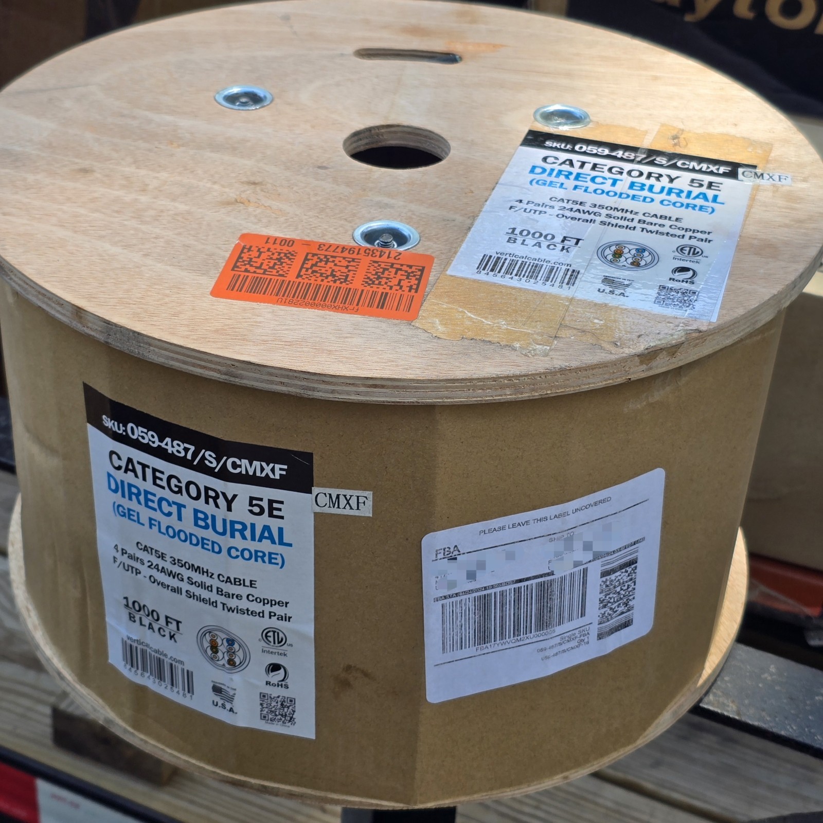 Vertical Cable Cat5e, 350 Mhz, Shielded, Gel Filled (Flooded Core), Direct