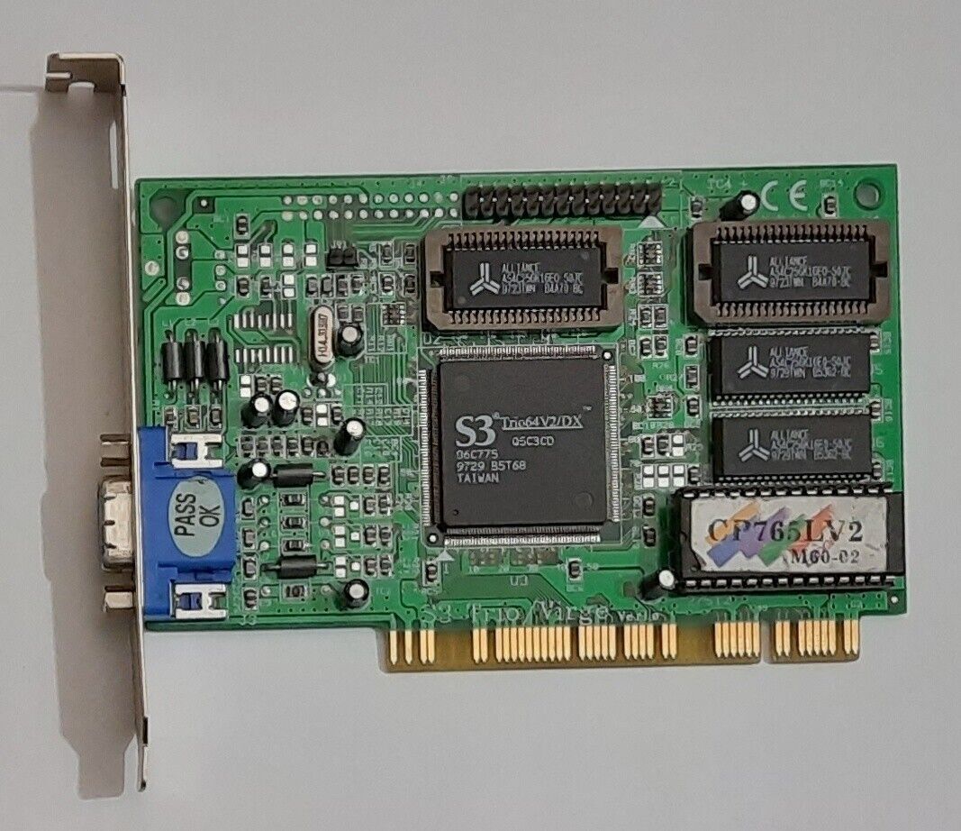 DataExpert CP765LV2 PCI Graphics Card (S3 Trio64V2/DX, 86C775, 2MB, Retro, 1997)