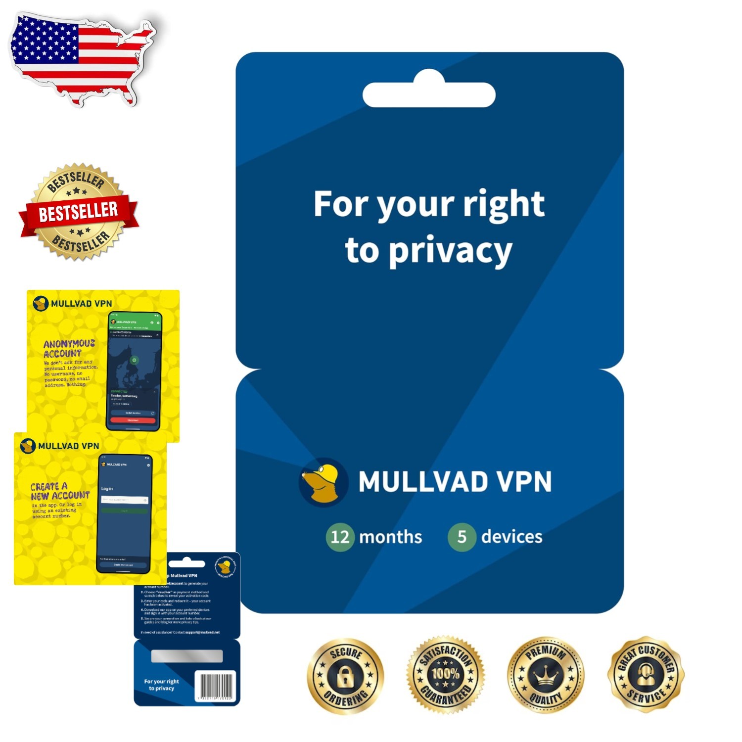 VPN 12  | 5 Devices | No-Log Security | Easy Setup & Audited