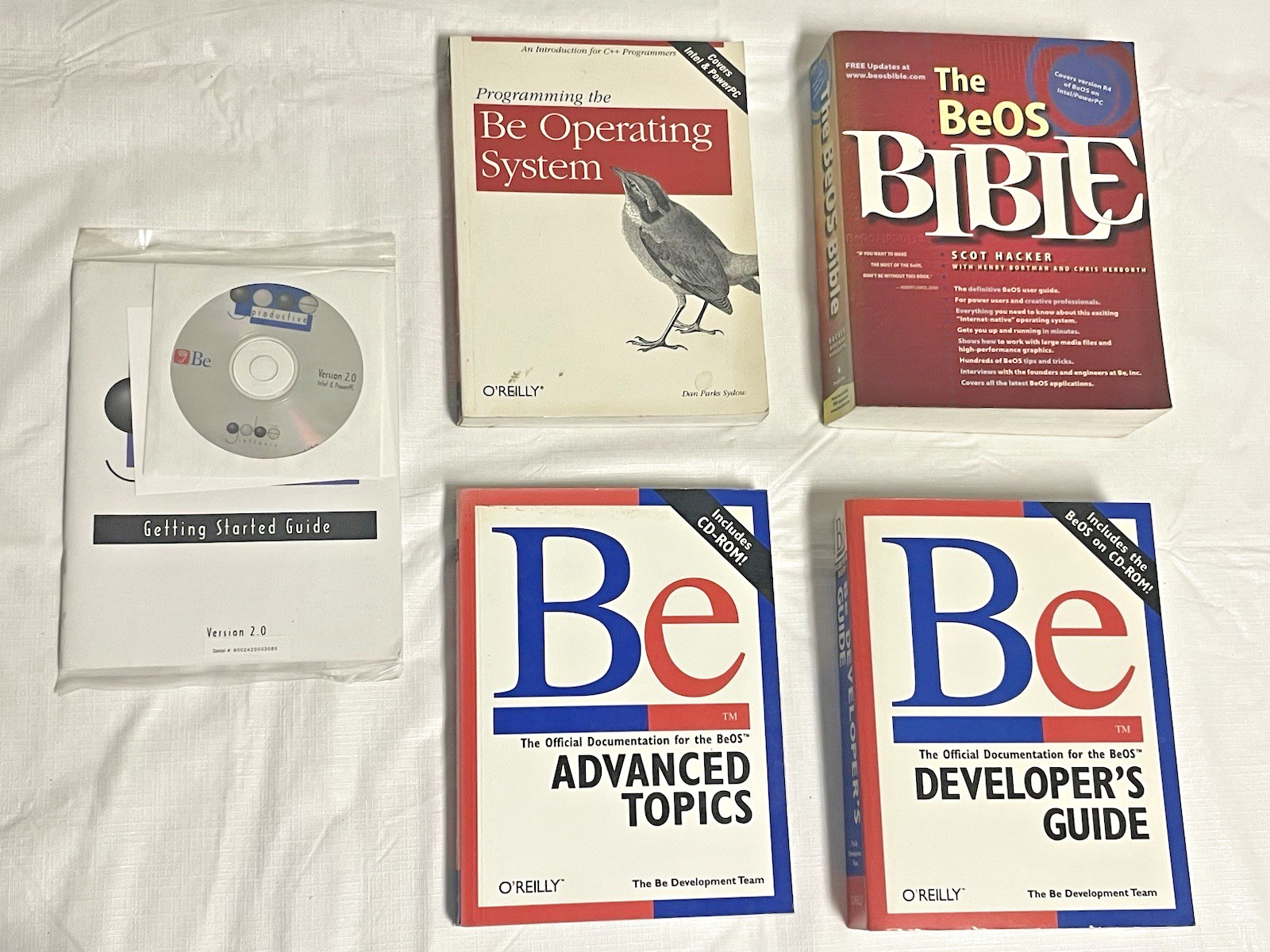 Complete Vintage BeOS Developer Collection 4 Books + Original BeOS CDs + Manuals