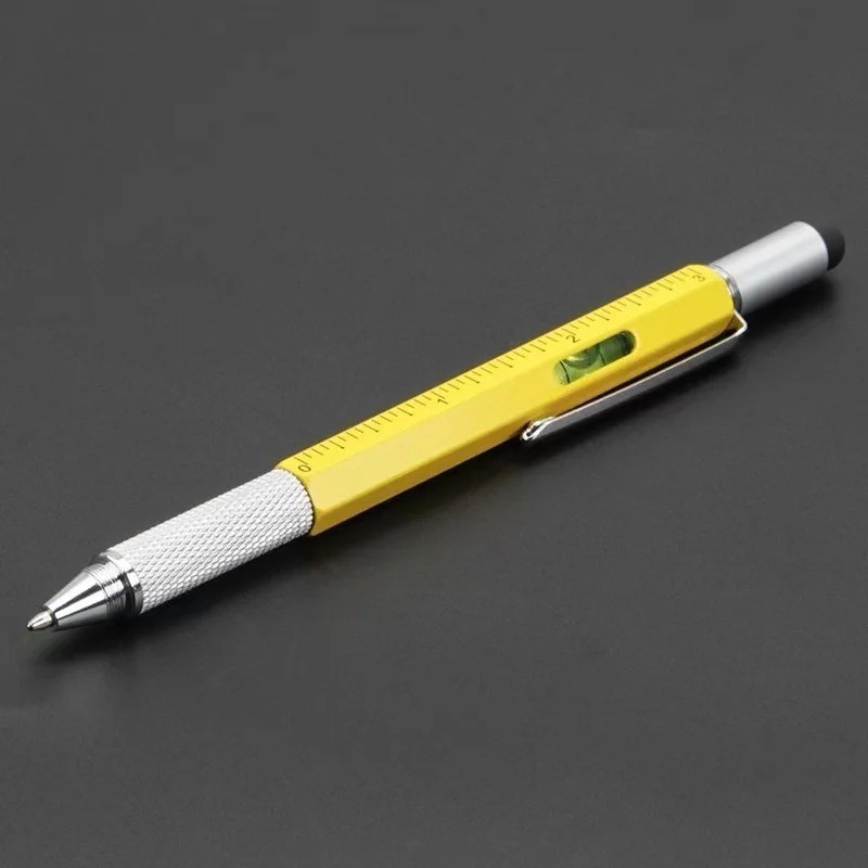1pc 7-in-1 Multi Tool Stylus Pen Screwdriver Ruler Level Touch - NEW