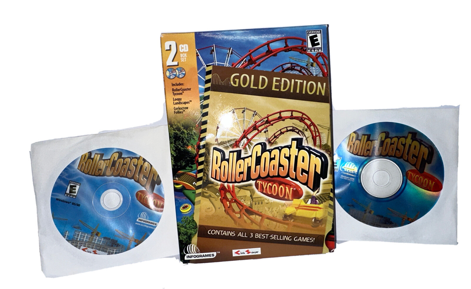 Infogames Rollercoaster Tycoon Gold Edition 2 CD ROM Windows PC Computer Game