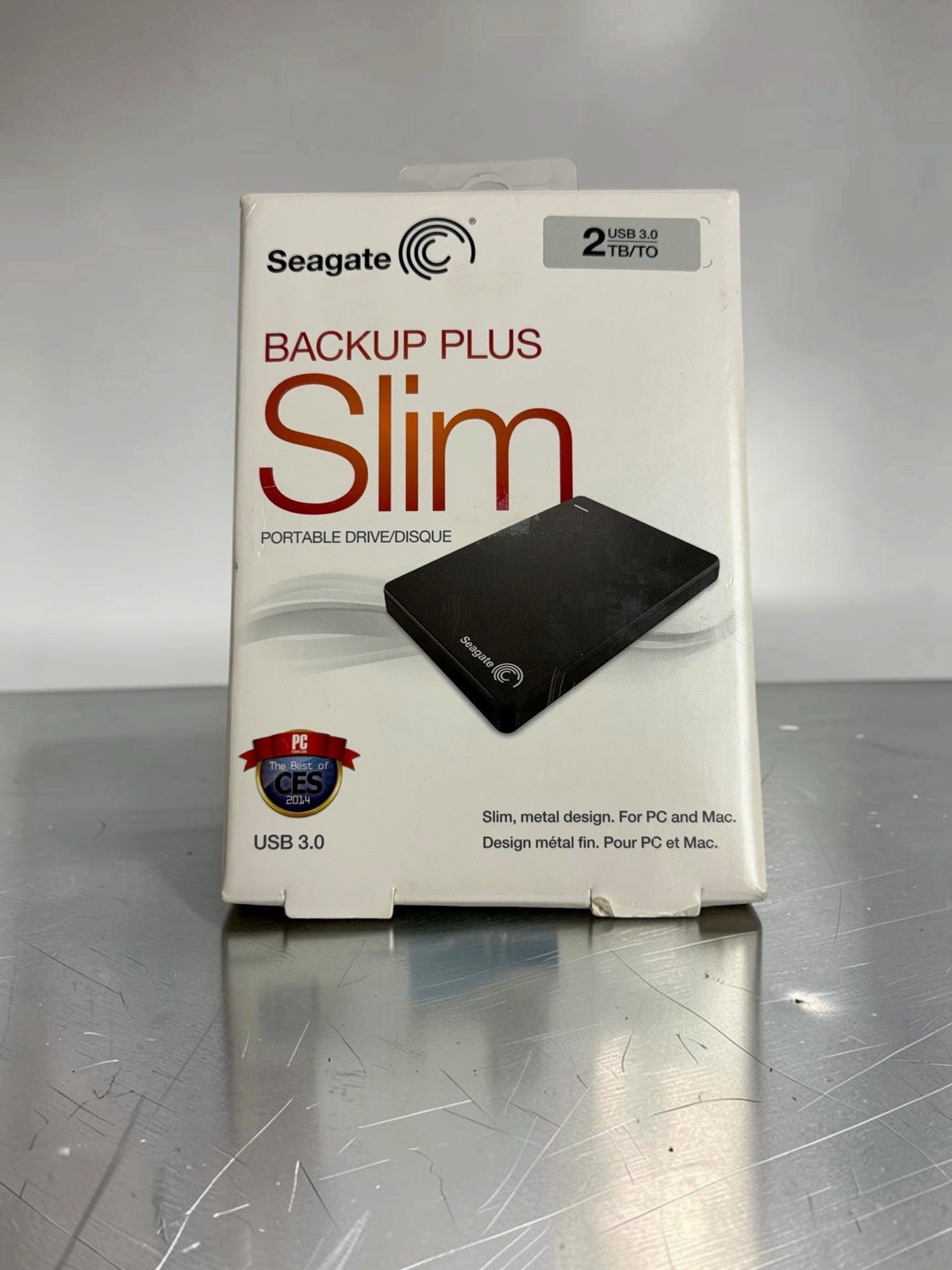 Seagate Backup Plus Slim 2TB External Hard Drive USB 3.0 Black NEW SEALED TRAY