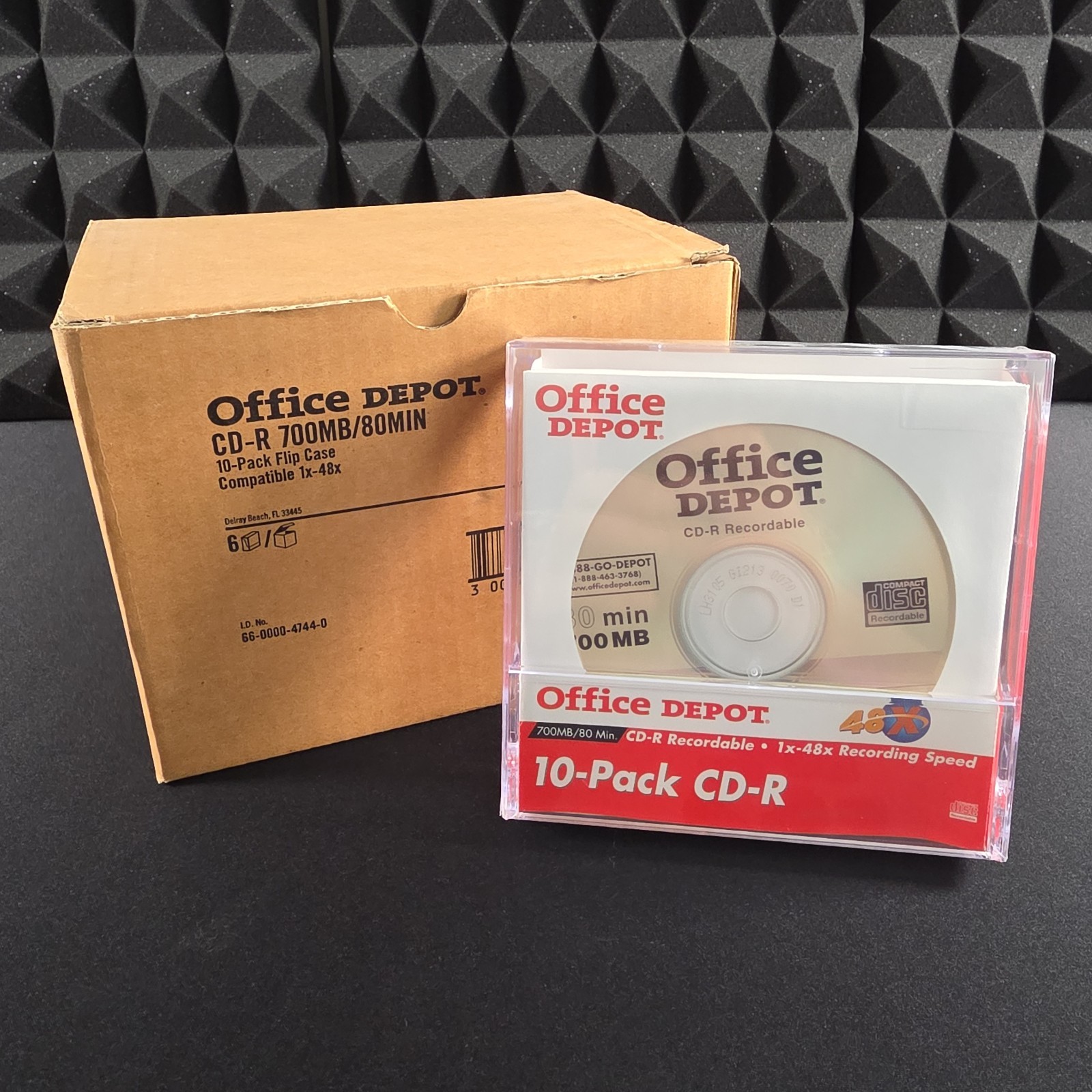 NEW Lot Of 6 Office Depot CD-R 10-Pack 700MB/80 Min 1x-48x Recording Speed 60