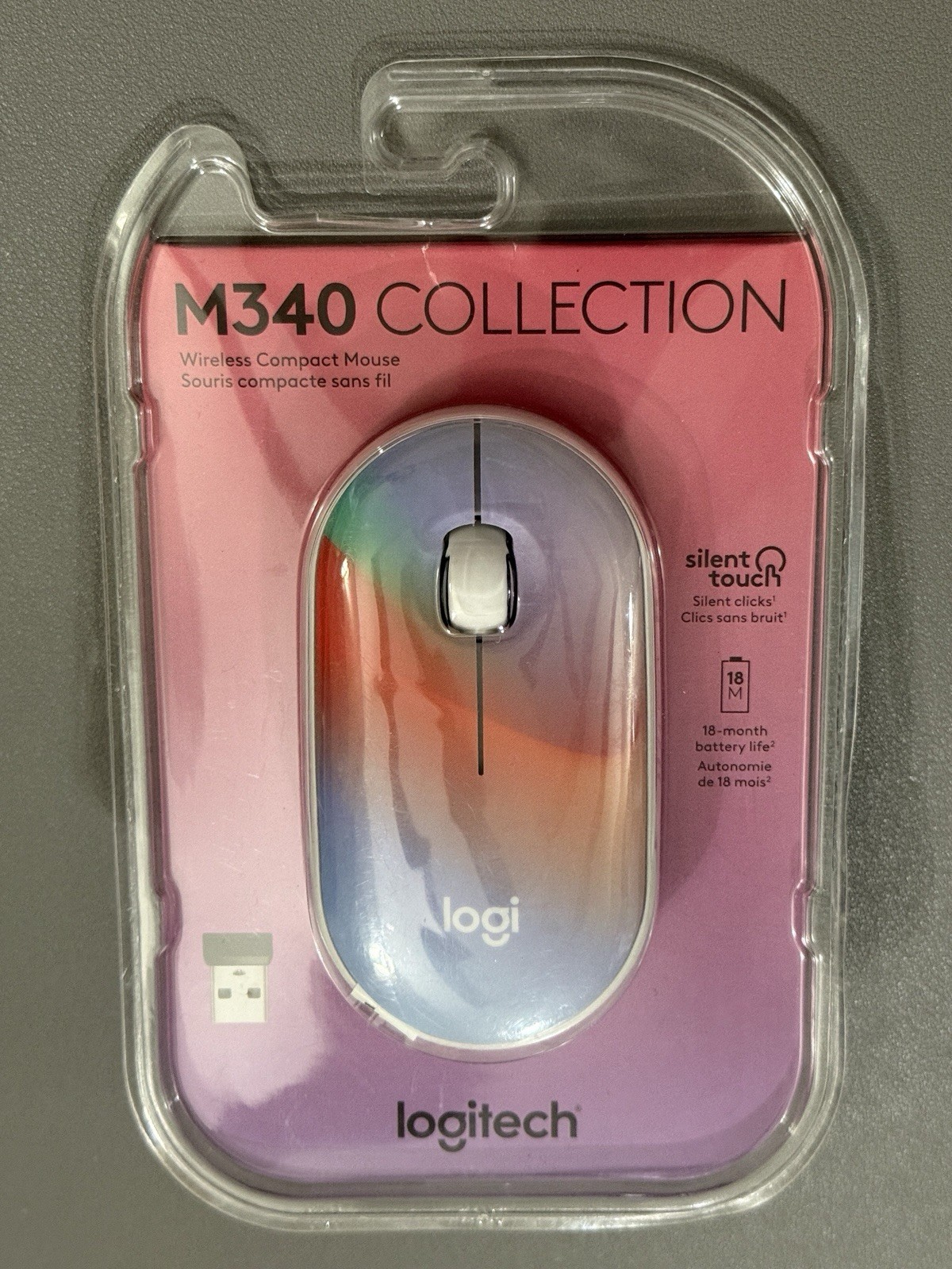 NEW Logitech M340 Wireless Mouse Silent Clicks, Compact, USB Receiver, Travel