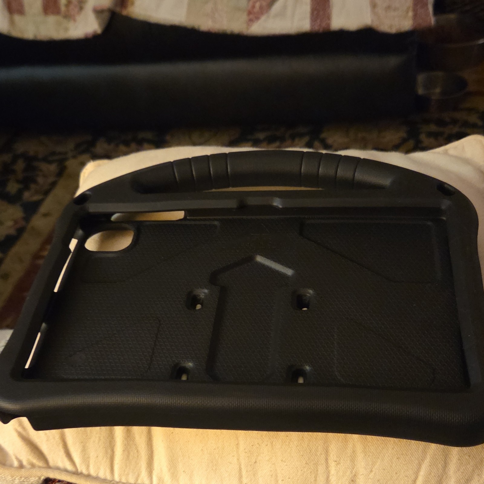 Black Rugged Silicone Tablet Case with Handle, Stand, Shockproof
