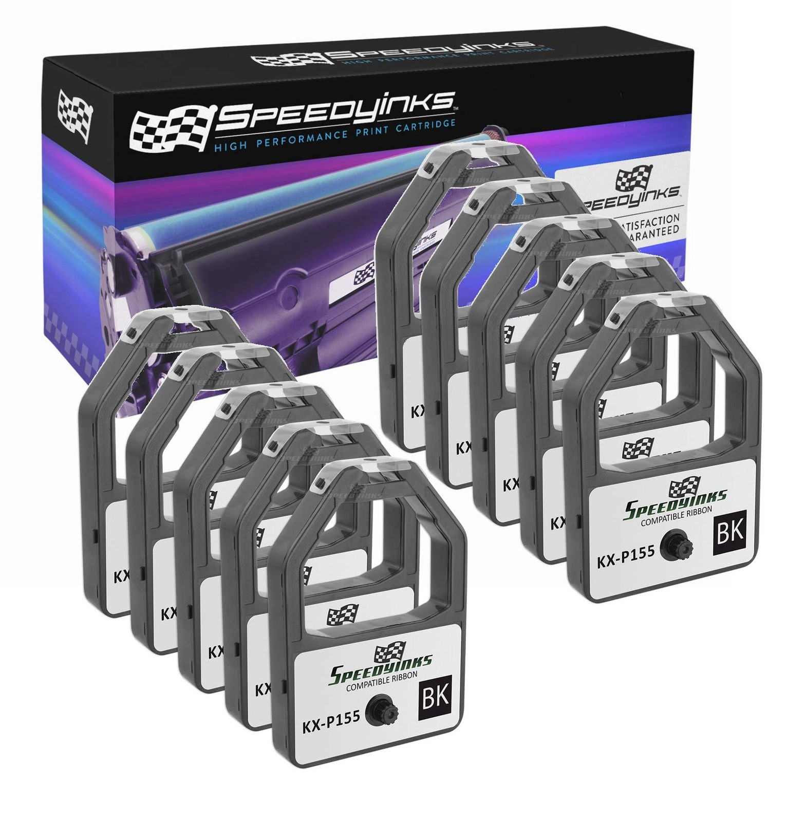 10PK Compatible KXP155 KX-P155 for Panasonic BLACK Printer Ribbon KX-P1624 P1654