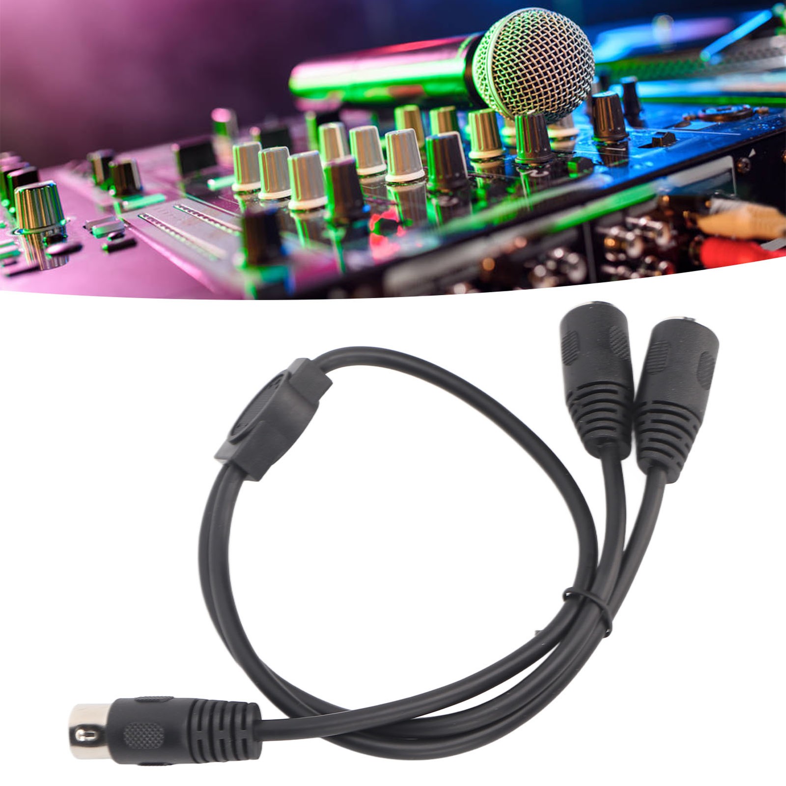 Hot 6 Pin DIN Male To 2 Female Sockets Splitter Cable Multifunctional 6 Pin DIN