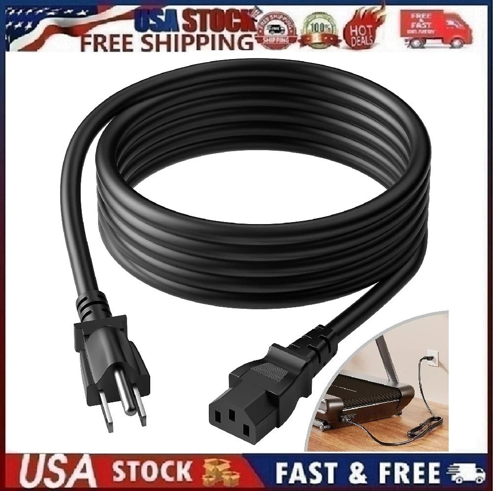 Replacement for Peloton Tread and Superfit Treadmill Power Cord, Extra Long 6.5'