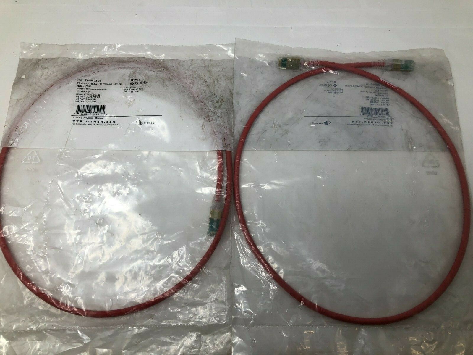 2-Siemon ZM6A-03-03 Patch Cord Red 