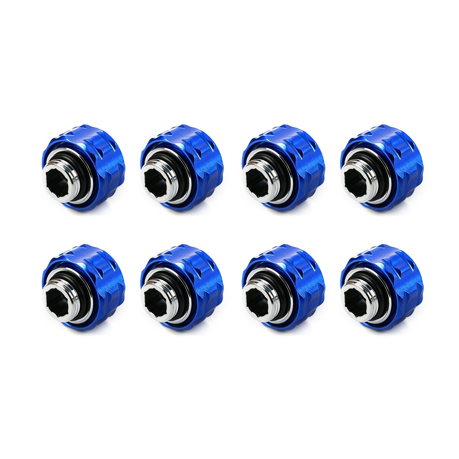 8 Pack G1/4 14mm Compression Fitting Blue for Theme PC Water Cooling Mod