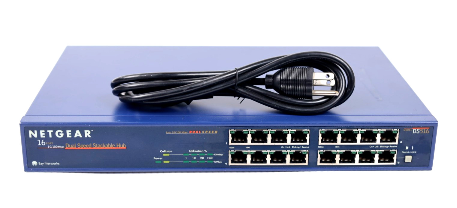 Netgear DS516 Dual Speed 16-Port 10/100 Stackable Hub u401