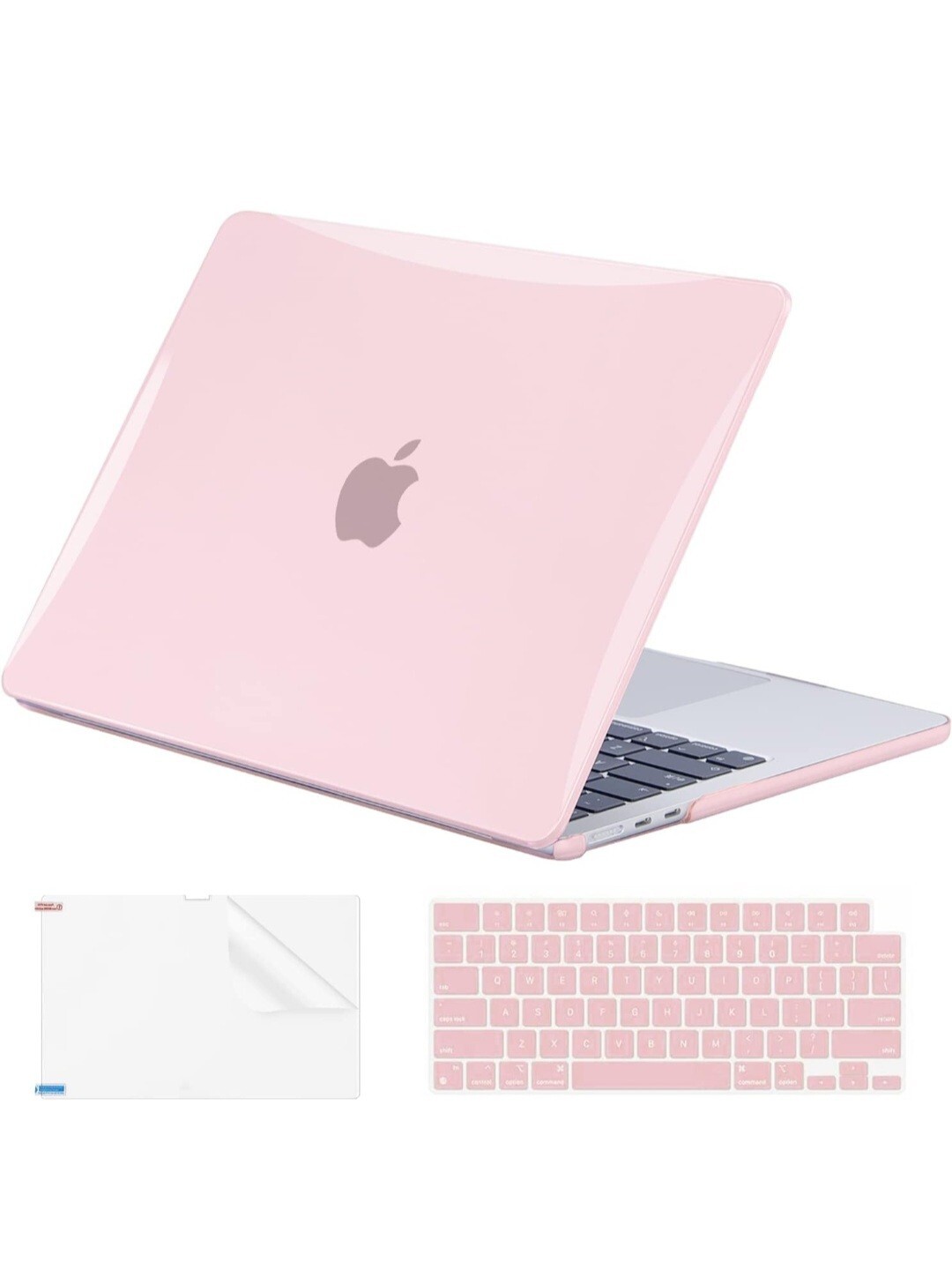 Eoocoo Pink Case Compatible with Macbook Air 13 Inch M1 Chip 2022 2021-2018 with