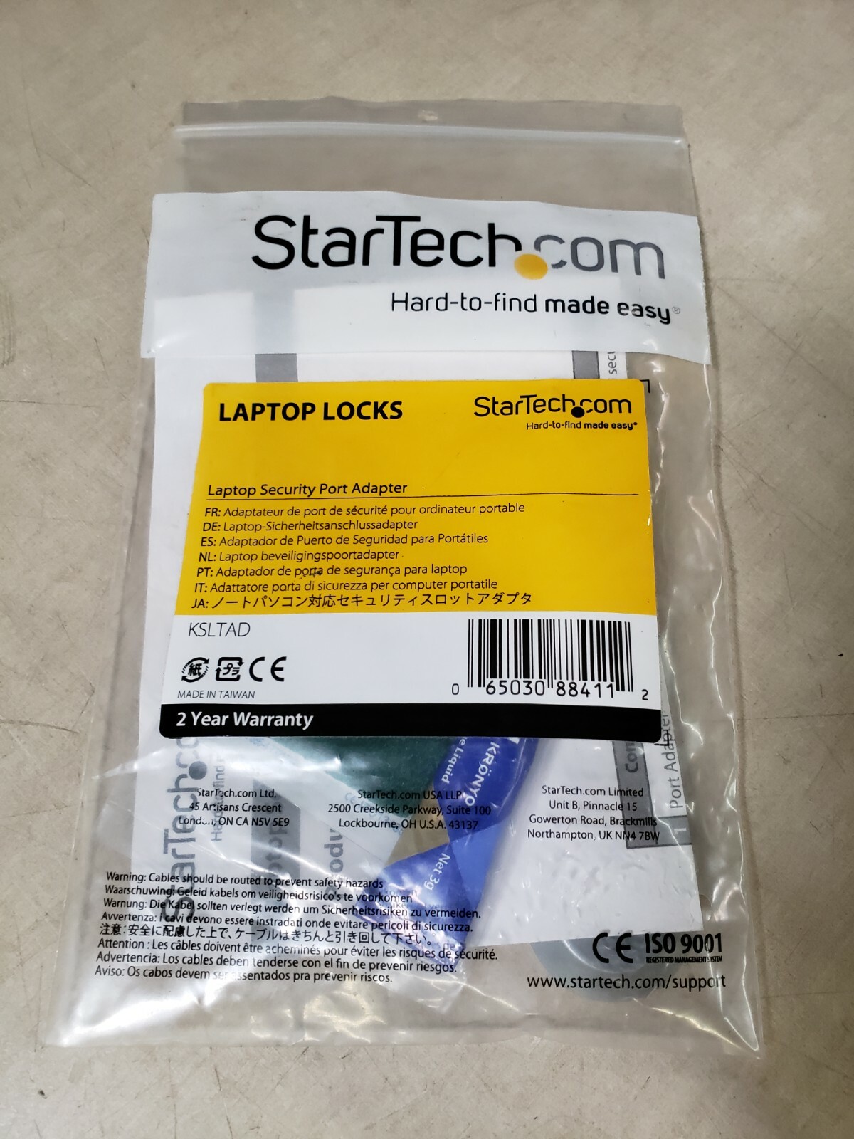 Startech Adapter Kit - Slim Anti-Theft Laptop Security Lock 