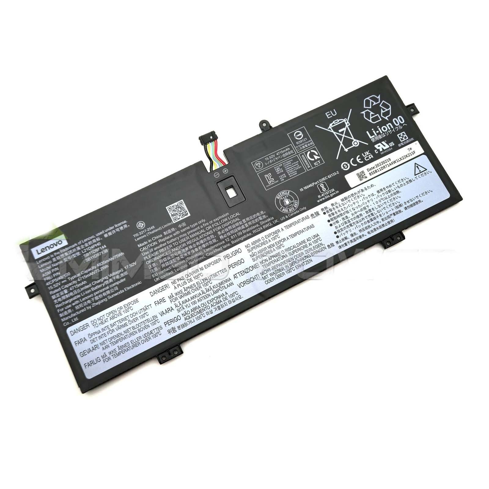 Genuine Battery L21B4PH0 L21C4PH0 L21D4PH0 For Lenovo Yoga 9 14IAP7 14IRP8 Serie