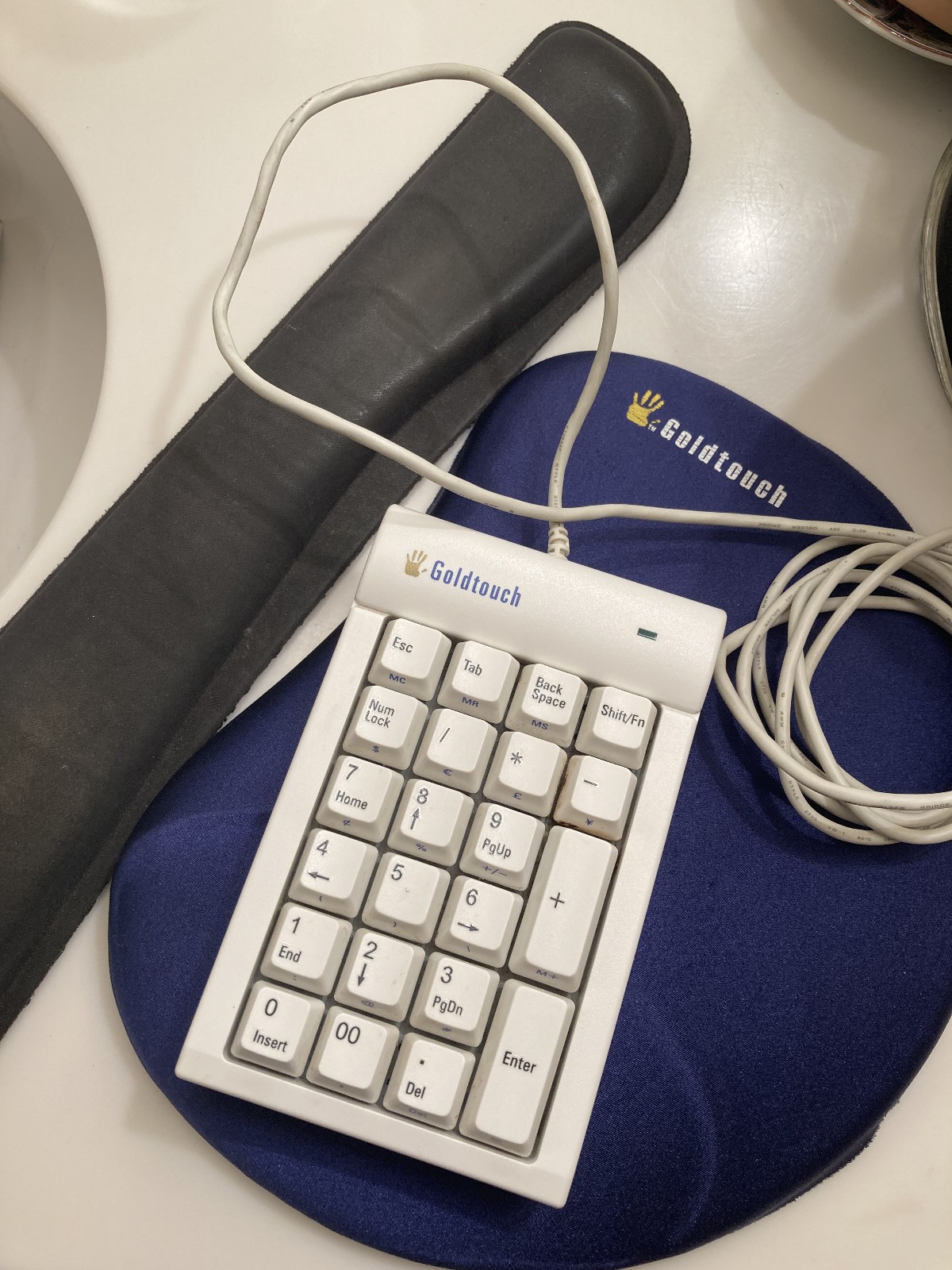 Goldtouch Numeric Keyboard (Wired) + Ergo Mousepad + Wristpad -- Used