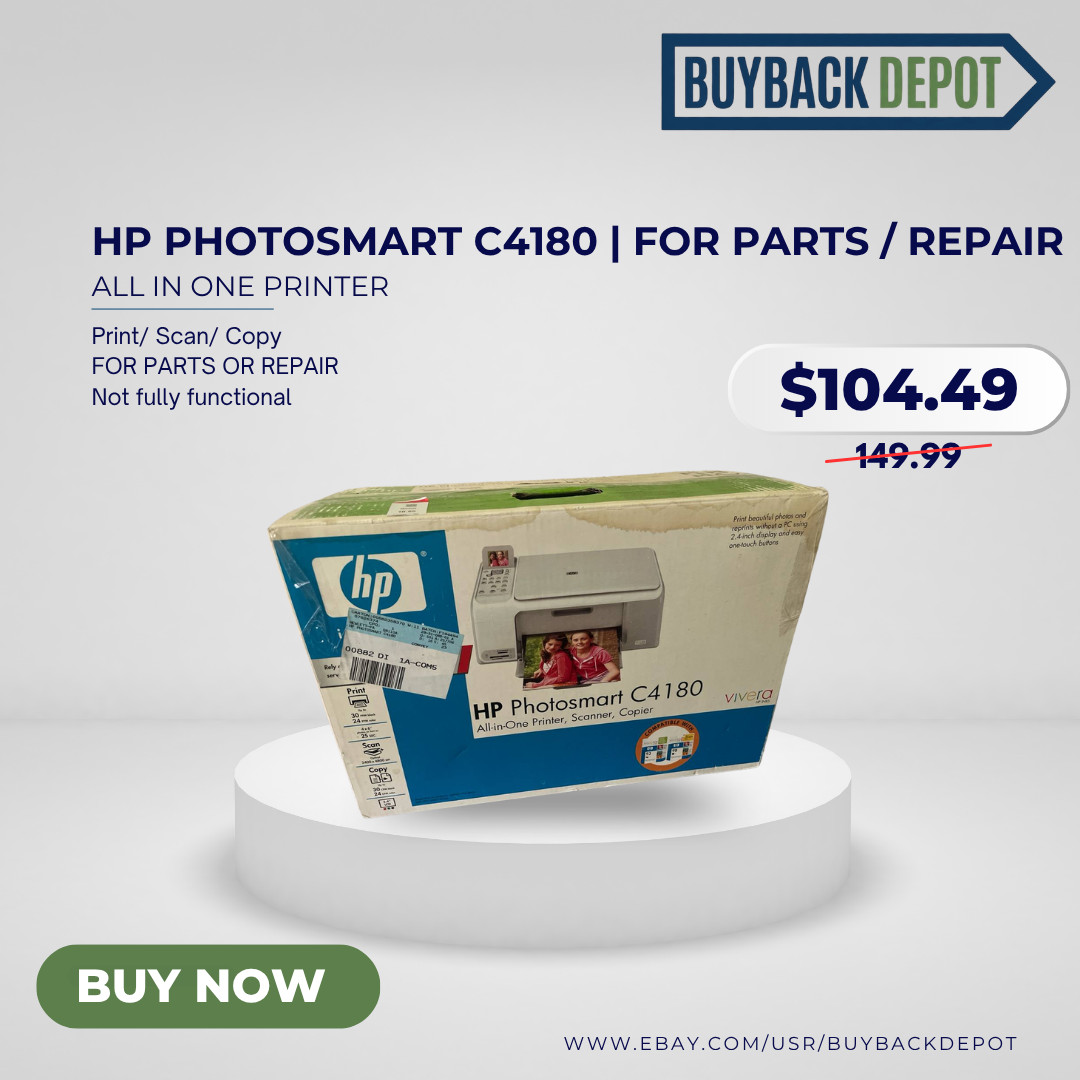 HP Photosmart C4180 All-in-One Inkjet Printer FOR PARTS or Repair Print Scan
