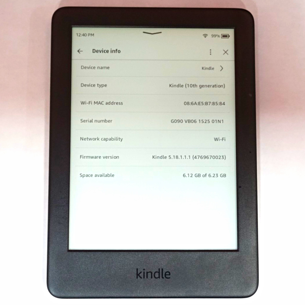 Amazon Kindle 10th Gen 8GB Wi‑Fi 6in Black eBook Reader w/ Tan Sleeve
