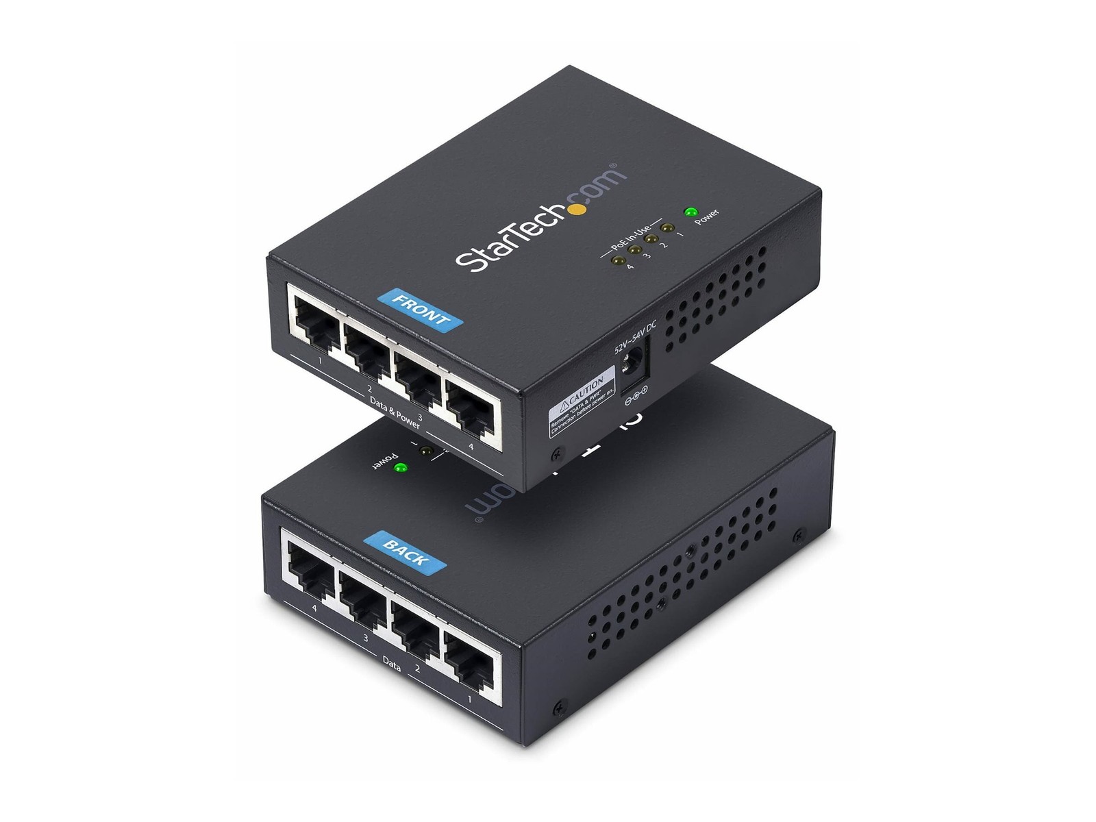 StarTech POEINJ4GUS 4-Port Gigabit PoE+ Injector 120W