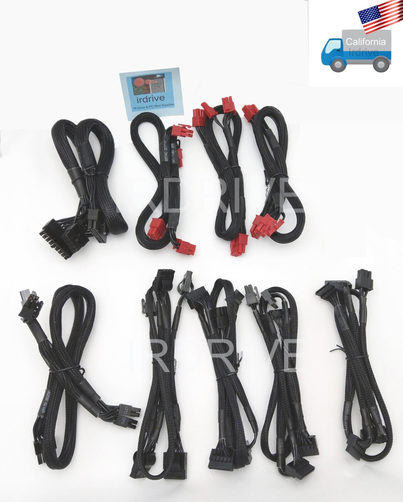 Fully Modular Sleeved Connector Cable Set for PowerSpec® PSX850GFM Power Supply