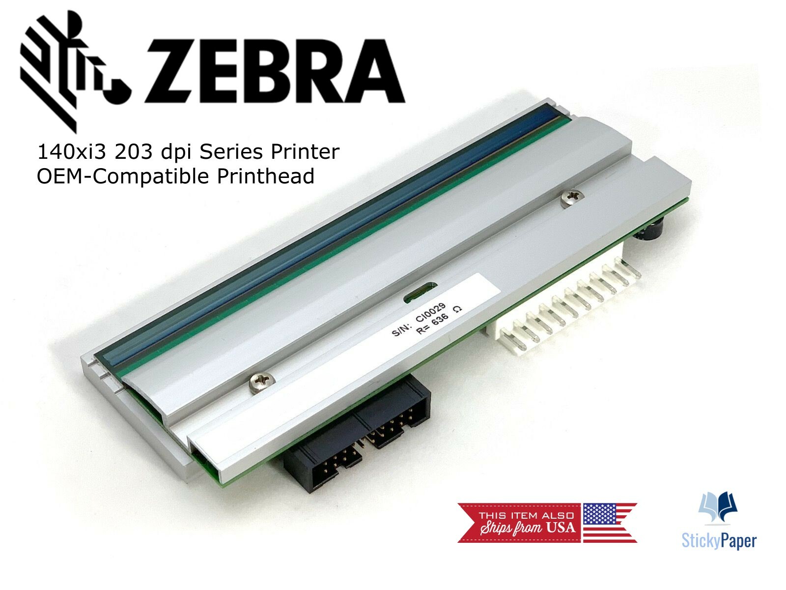 OEM-compatible Zebra printheads for Zebra 140Xi3 203 dpi printers (G48000M)