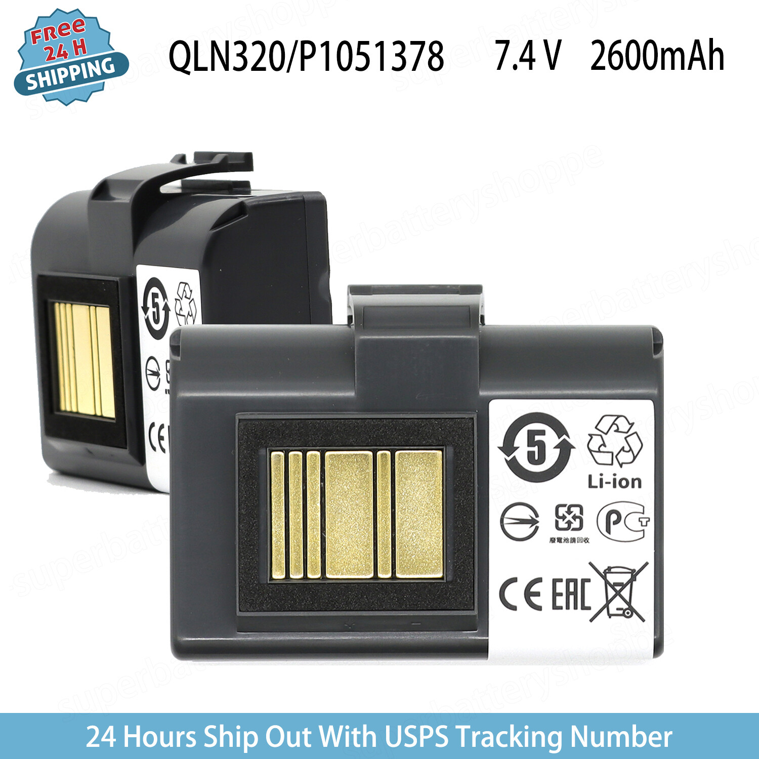Printer Battery P1051378 For Zebra QLn320HC ZQ521 P1031365-069 P1031365-059