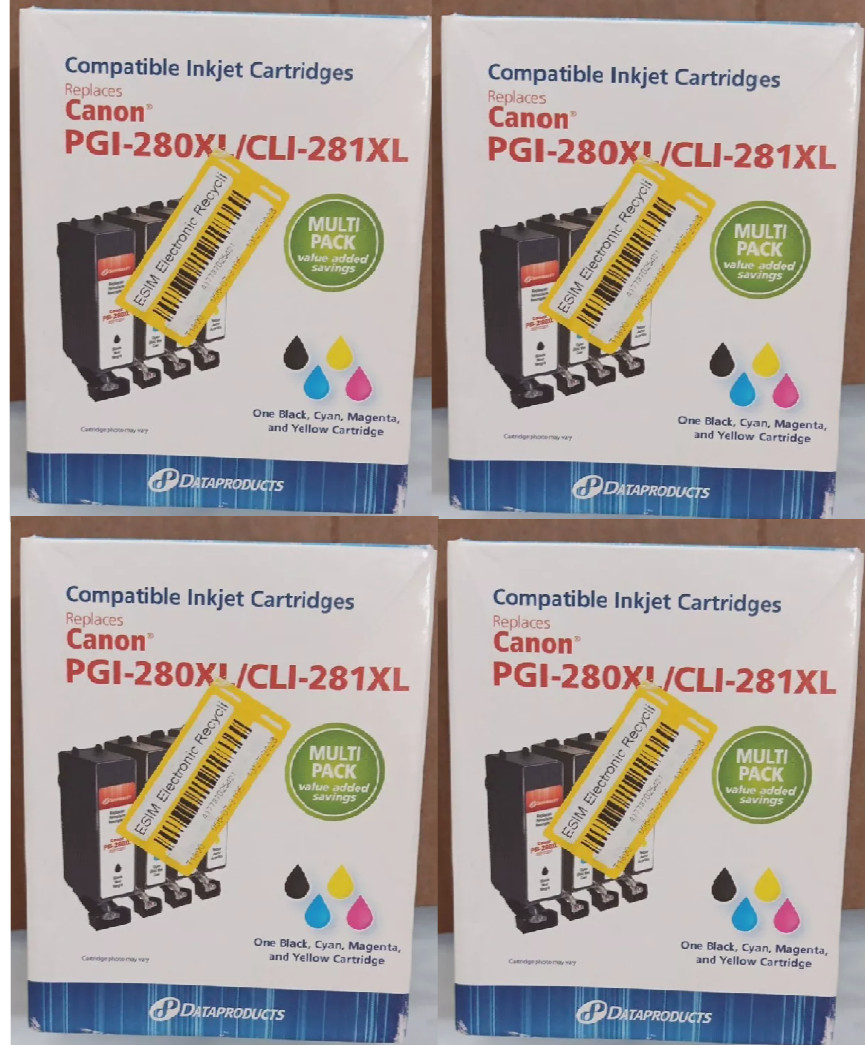 4 DATAPRODUCTS CANON COMPATIBLE INKJET CARTRIDGE PGI-280XL/CLI-281XL MULTI PACK