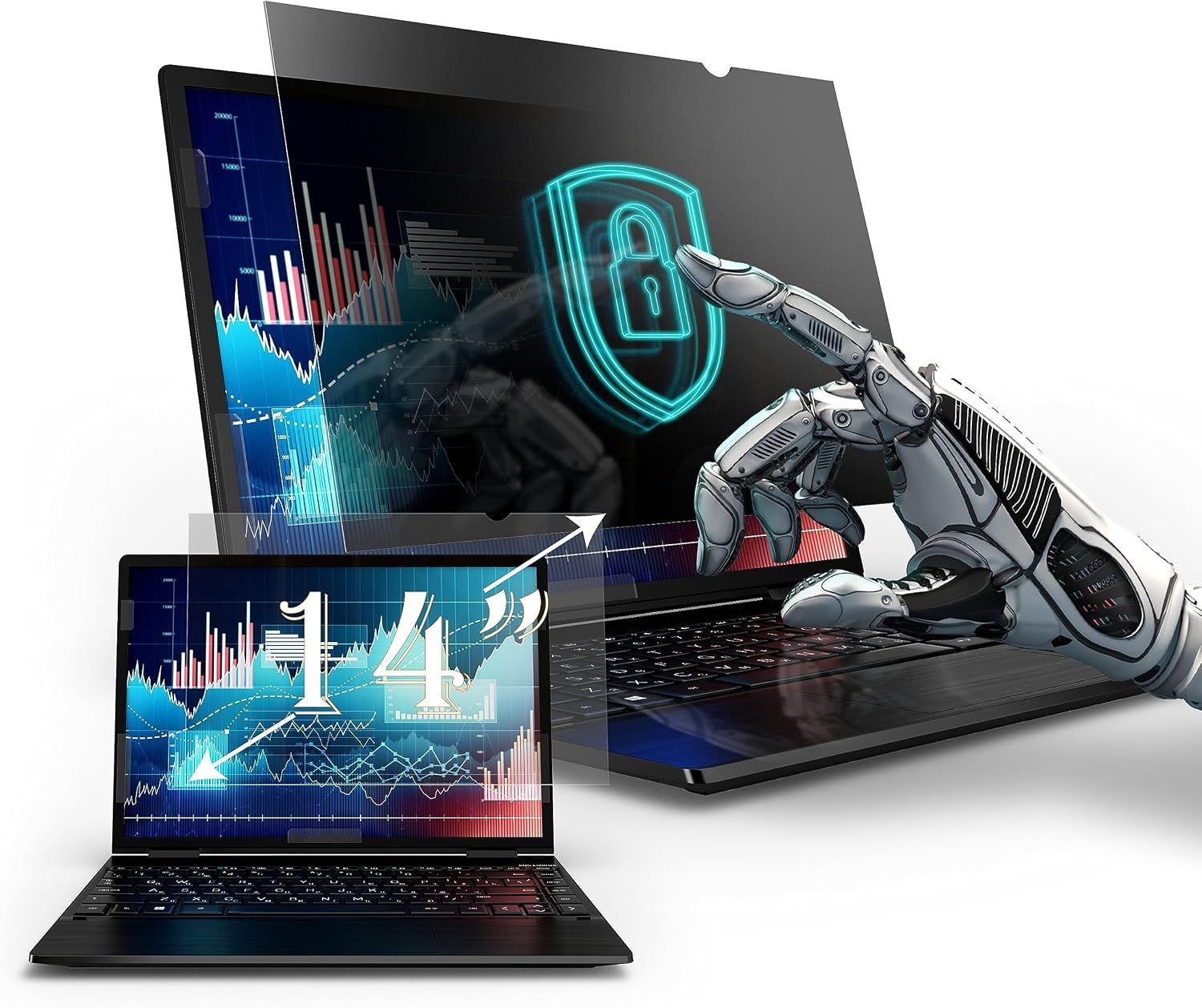 Privacy Screen Filter for 14 Inches Laptop, Anti-Glare and Anti Blue Light