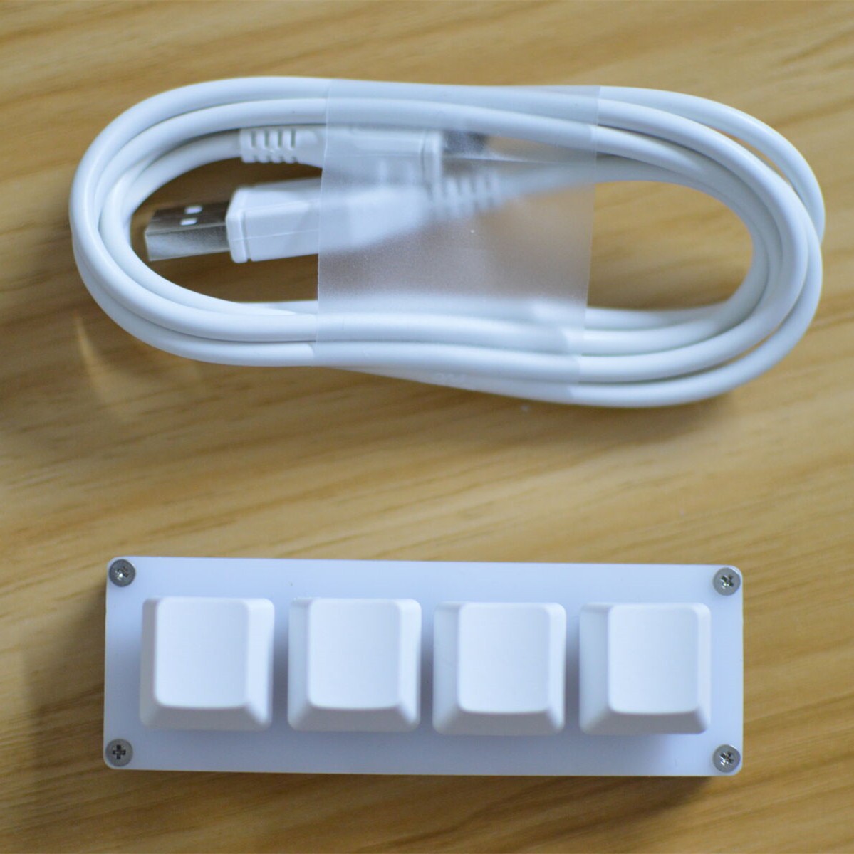 4 Keys USB Mini Mechanical Keyboard DIY Custom Shortcuts Macro Keypad+Data Cable