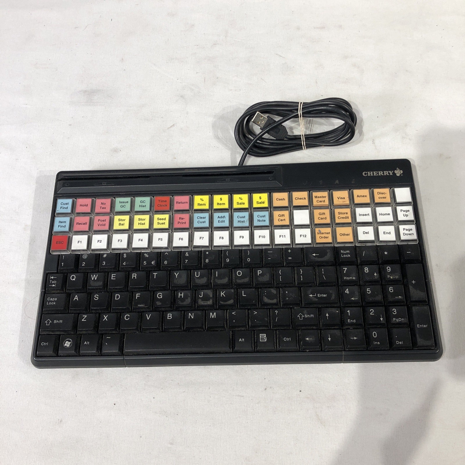 Cherry HP SPOS G86-61401 G86-62401 14" Programmable USB Keyboard Touchpad