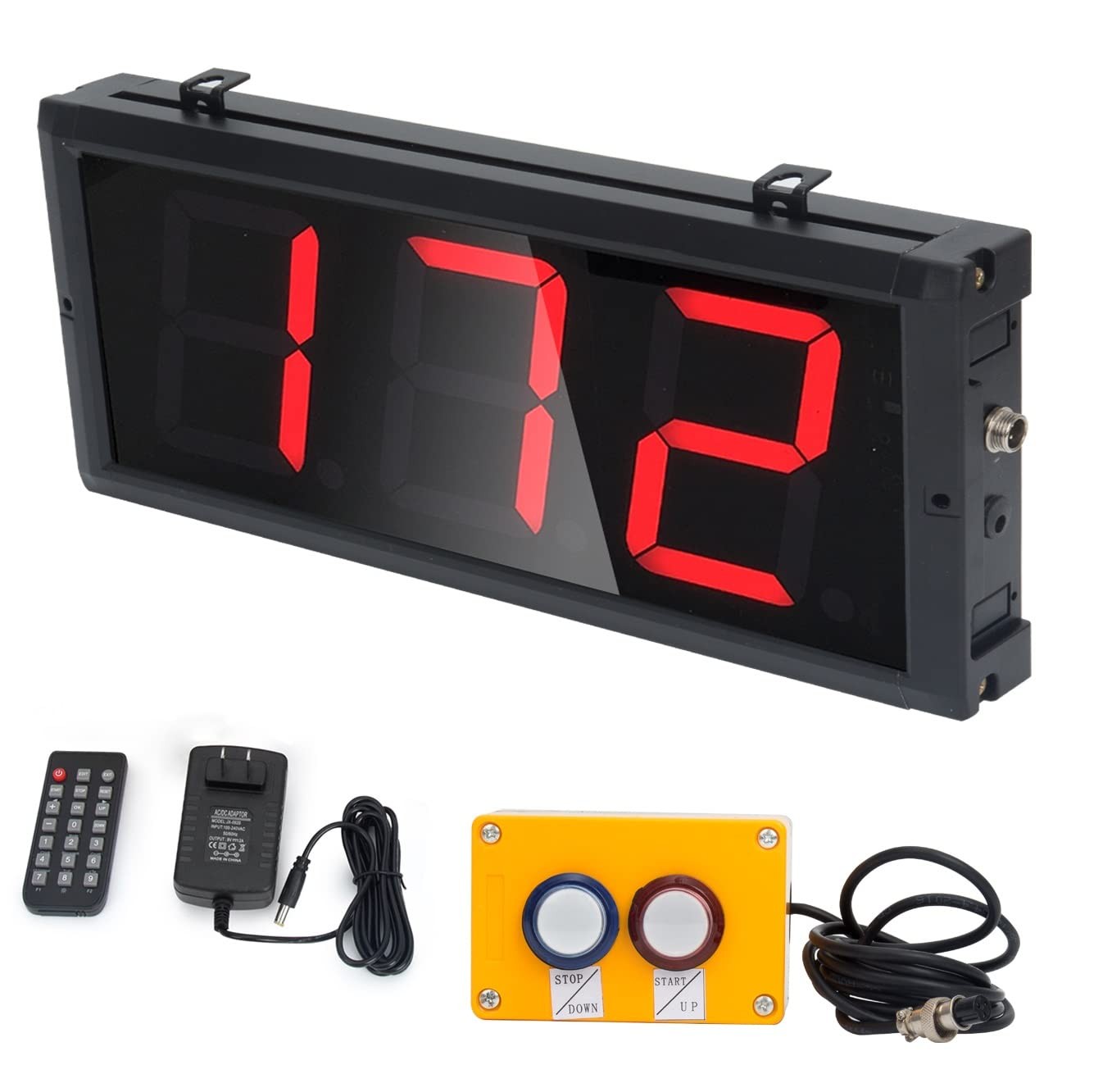 BTBSIGN LED Up/Down Counter with Switch Box & Remote Red 4'' LED Display 3Digits