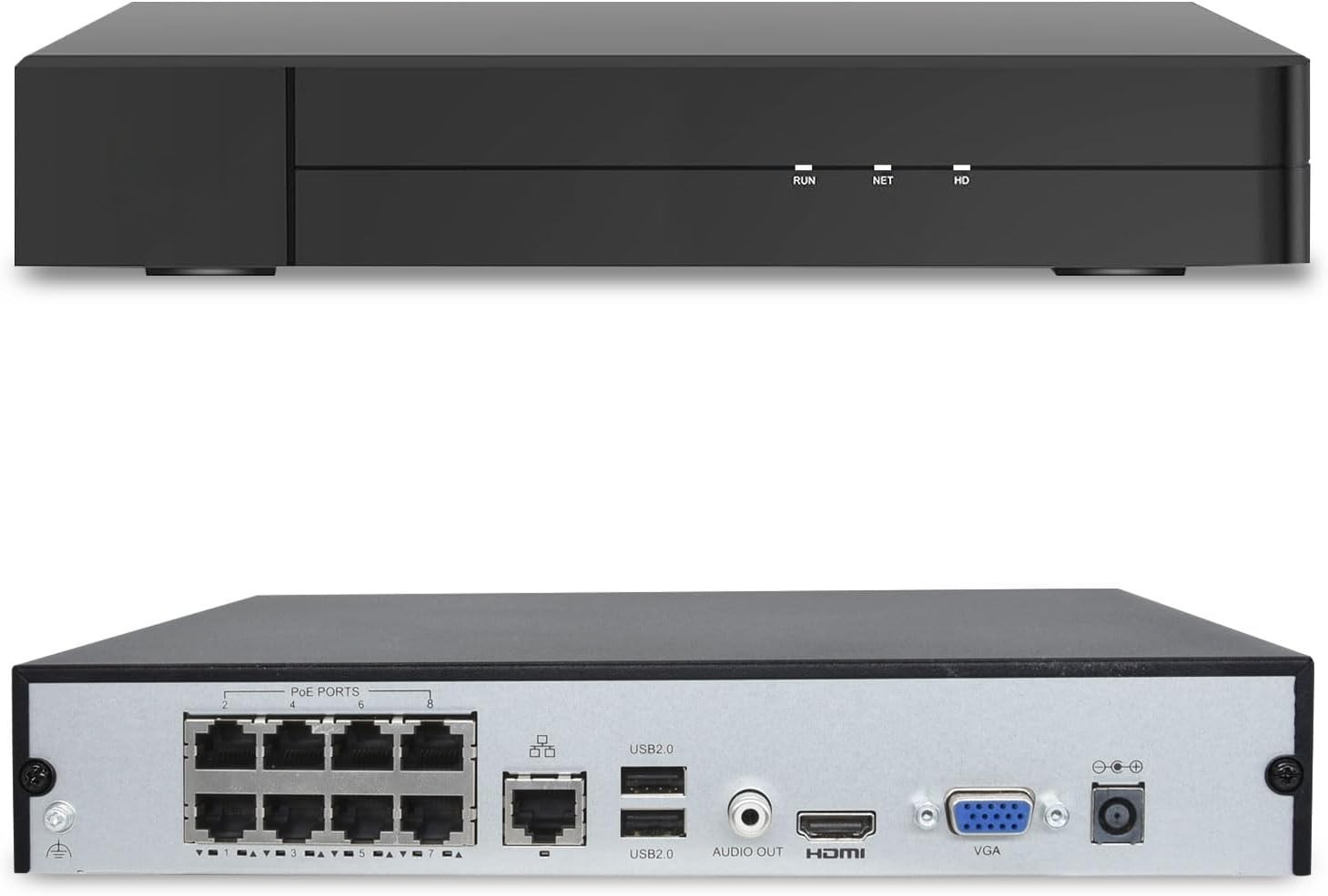 Tennoz 16 Channel Extendable 4K PoE NVR Network Video Recorder  H.265 8 Ports