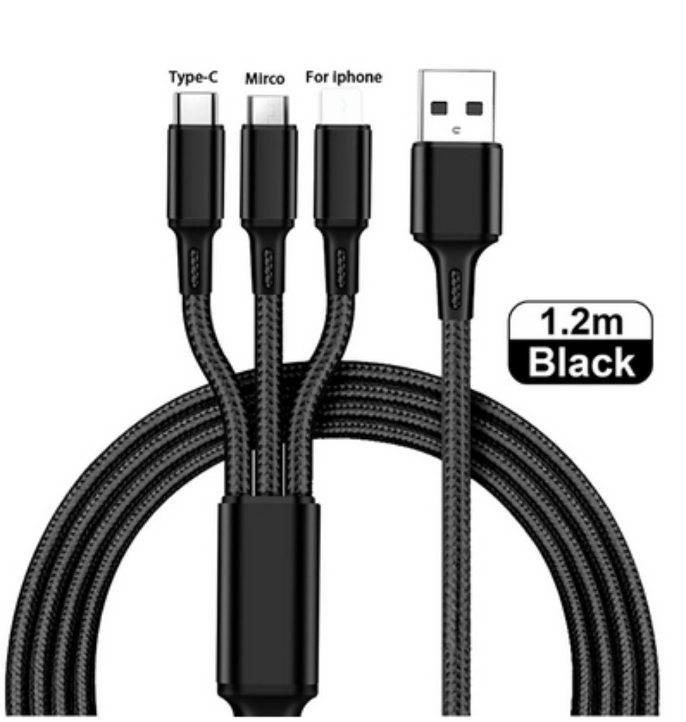 3 in 1 Fast USB Charging Cable Charger Cord For iPhone Samsung Android WHOLESALE