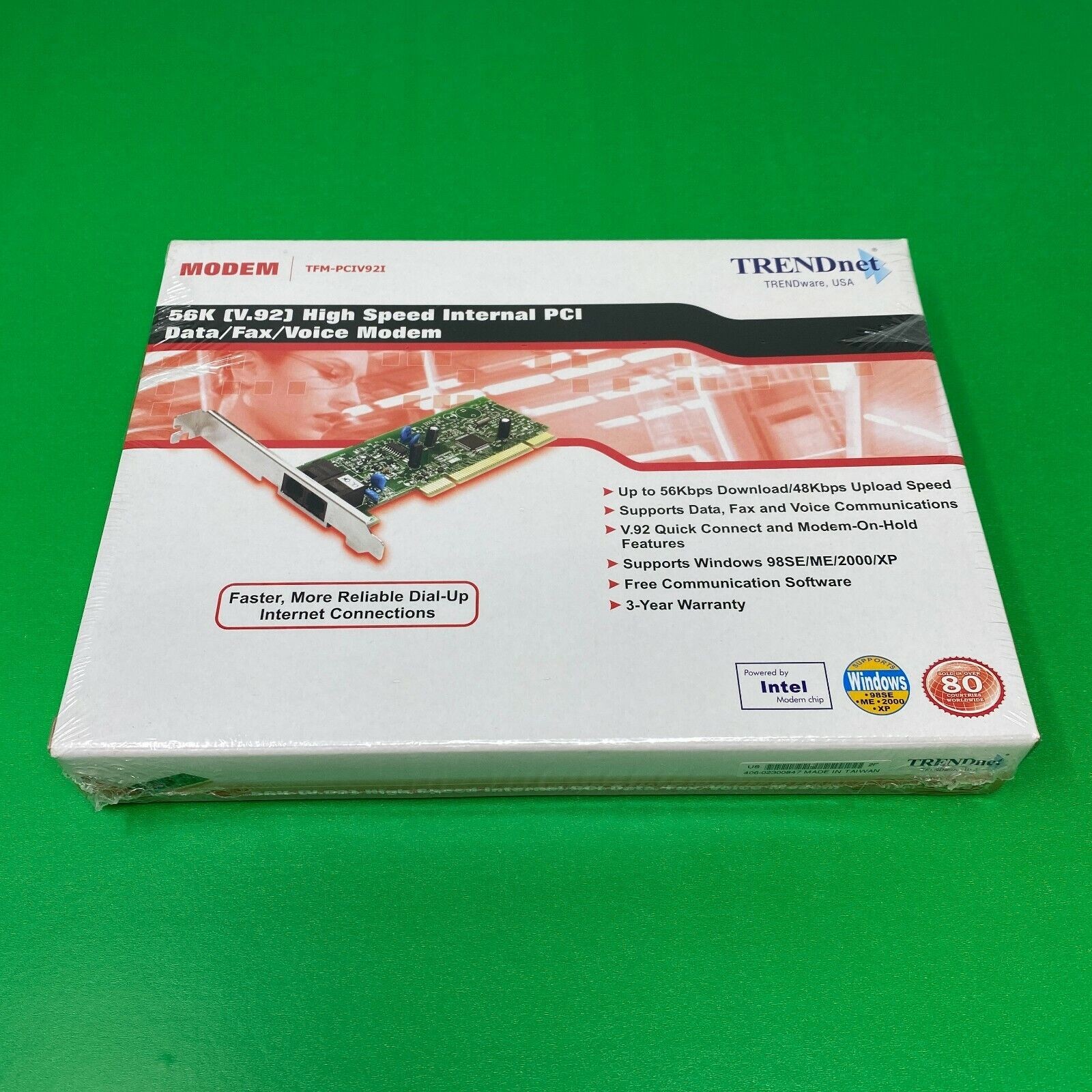 TRENDnet Internal PCI Modem White TFM-PCIV92I 56K V.92 Data Fax New NIB