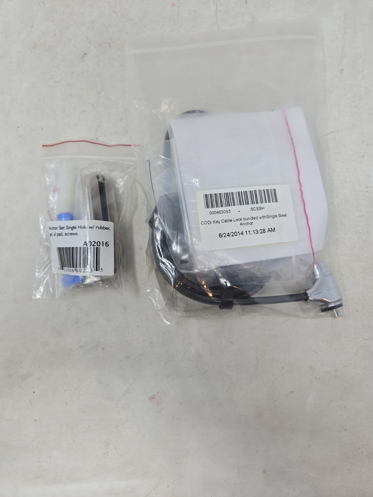 CODI Universal Cable Lock Serialized AK0000001 Key Lock & Steel Cable & Anchor