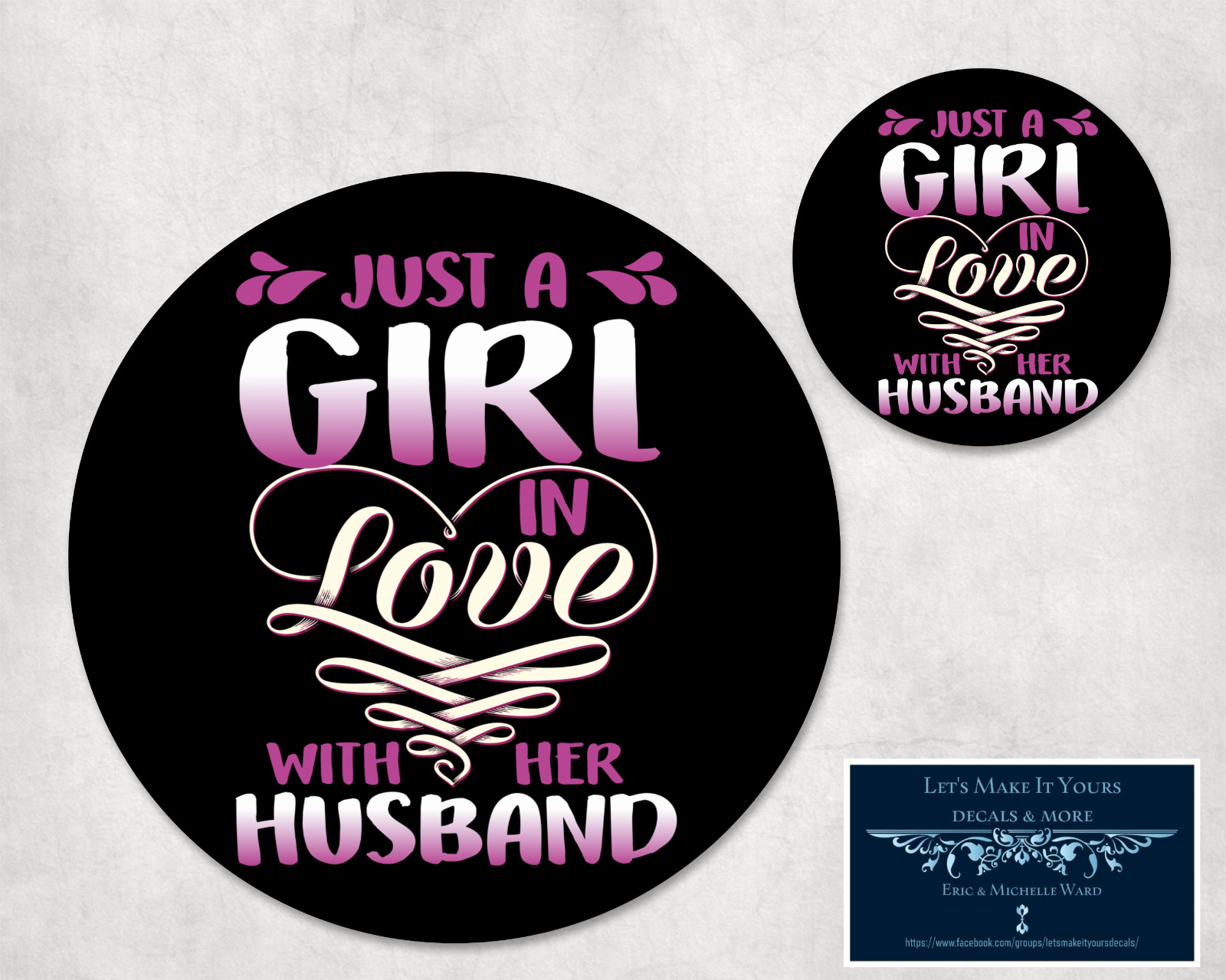 JUST A GIRL IN LOVE WITH HER HUSBAND CUSTOM OFFICE MOUSEPAD & COASTER GIFT SET