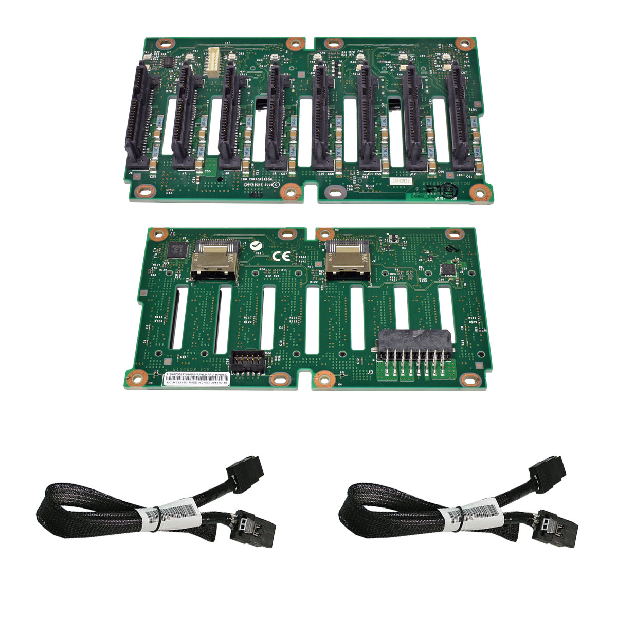 IBM 8 Bay SAS 2.5" Backplane 46W9187 + 2x Cables 81Y6651 for System X3650 M4