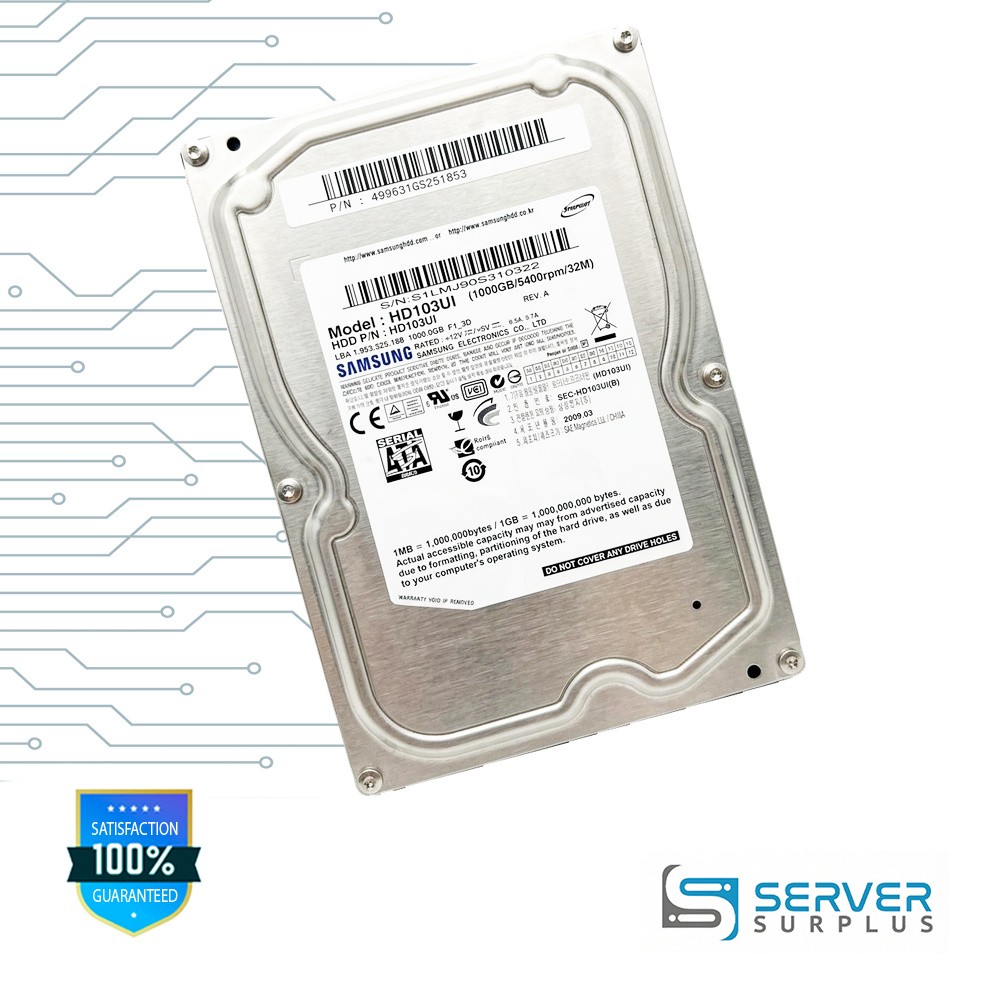Samsung Spinpoint 1TB SATA 5400 RPM 3.5 in Enterprise HDD | HD103UI