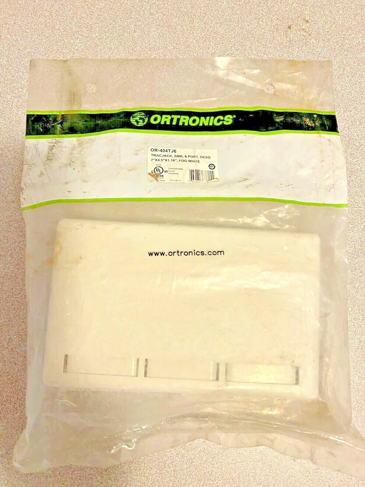 Ortronics OR-404TJ6 Tracjack 6 Port SMB Kit Fog White -NEW~