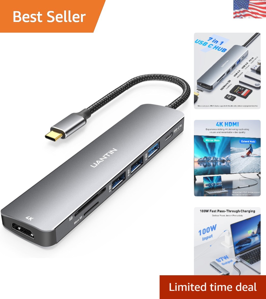 Versatile USB C Hub 7-in-1 Adapter: Convenient, Fast & Efficient for Creatives