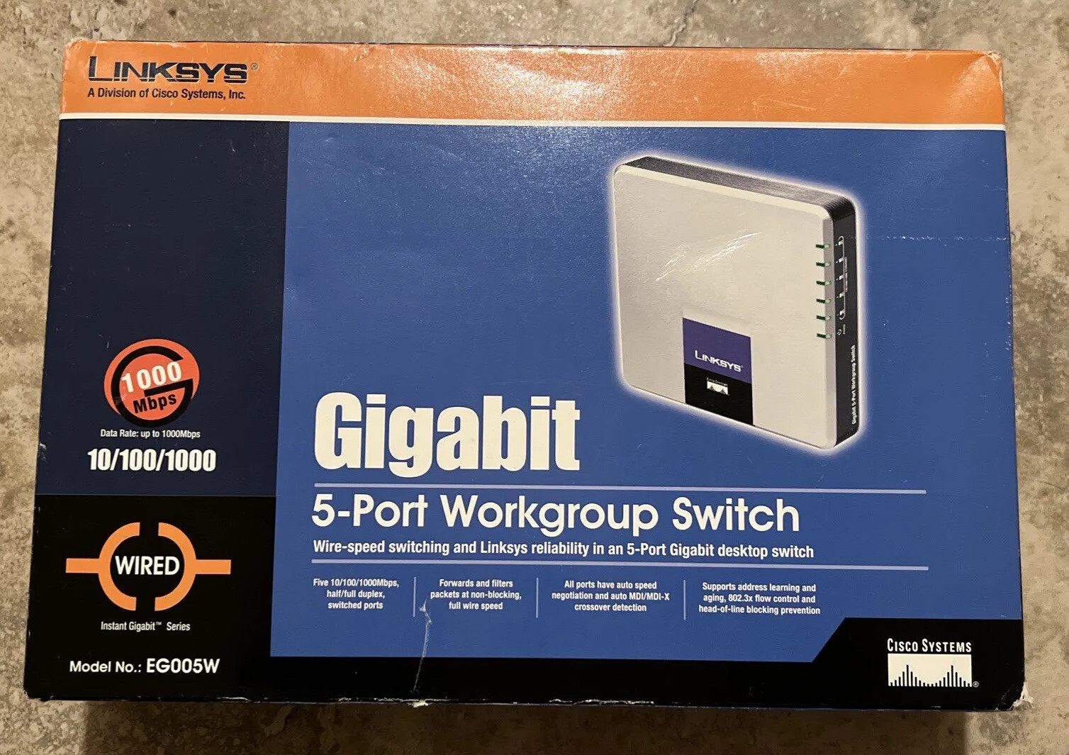 Linksys Instant Gigabit (EG005W) 5-Ports Workgroup Switch Wired