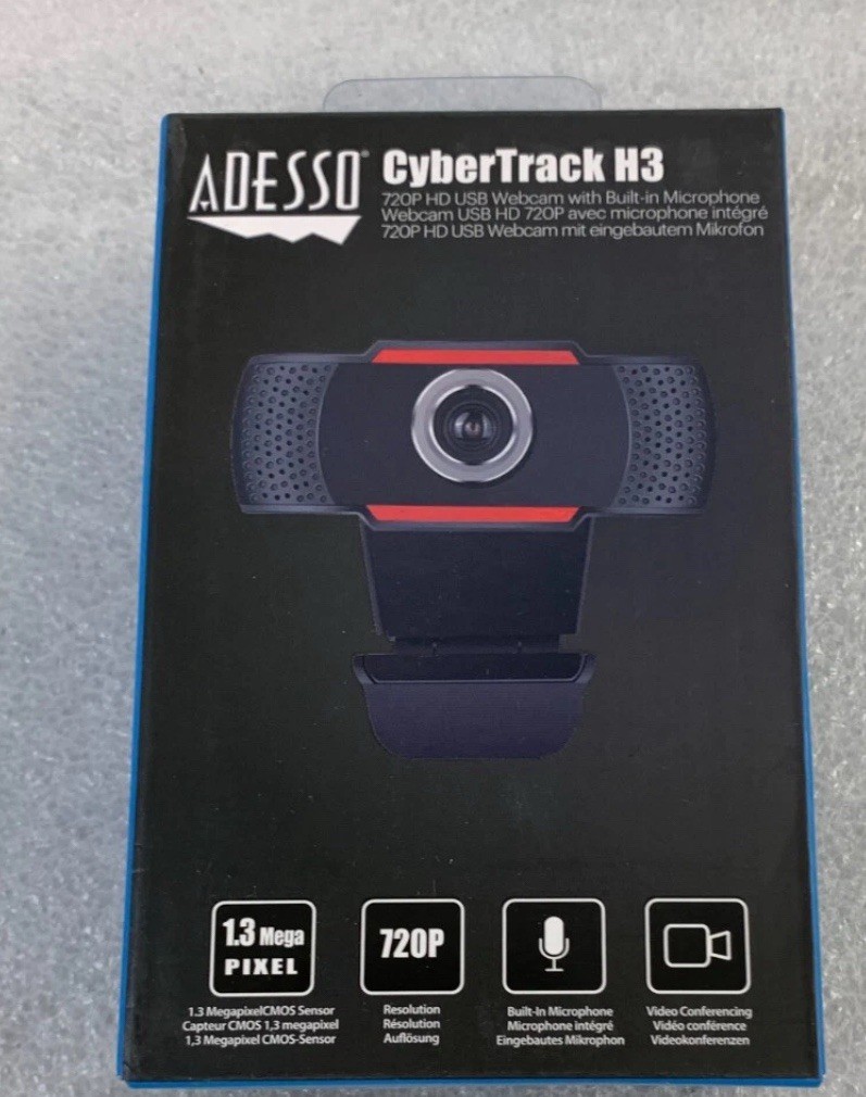 SEALED Adesso CyberTrack H3 720P HD USB Webcam w/ Built in Microphone FREE S/H