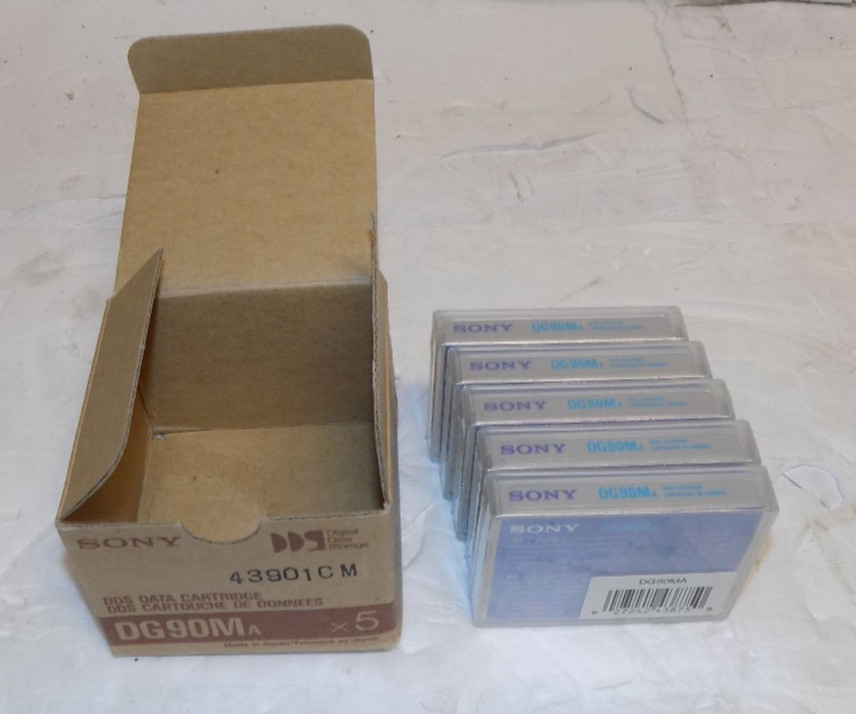 Sony DG90MA DDS 90M 225ft Computer Grade Data Cartridge Box of 5