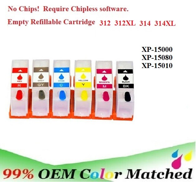 312XL 314XL Alternative Refillable Ink Cartridge No Chip for XP-15000 - DTF Sub