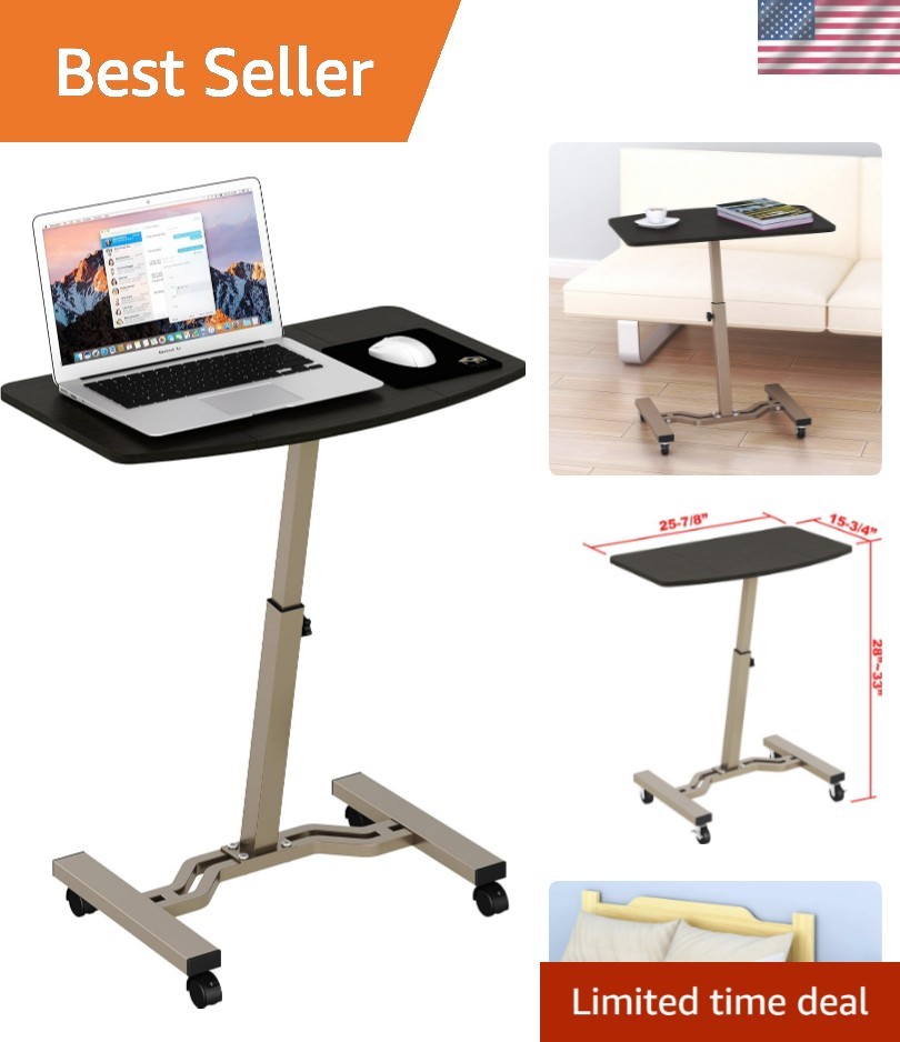 Compact Height Adjustable Desktop Cart, 28'' to 33'' - Ideal for Home or Office