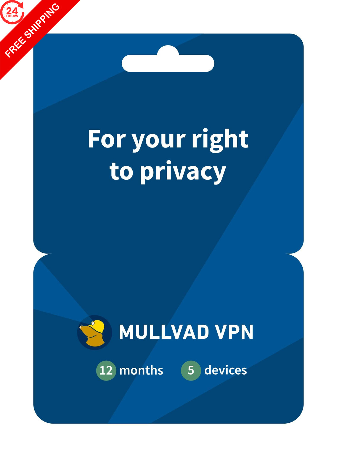 Mullvad VPN - 12 Months for 5 Devices - No-Log Service 12 Months, Blue